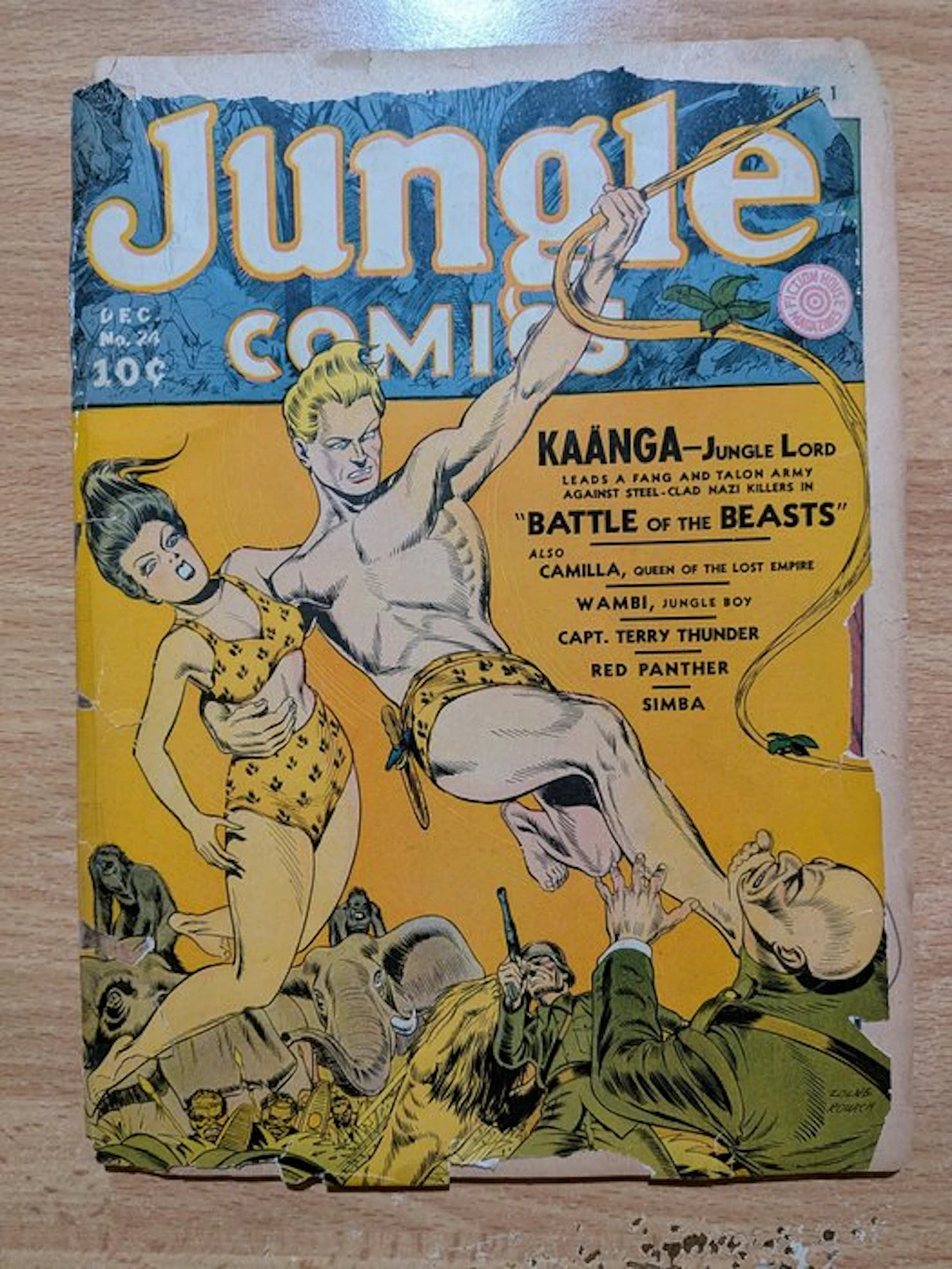 Jungle Comics #24 - Battle of the Beasts - Cover art by...