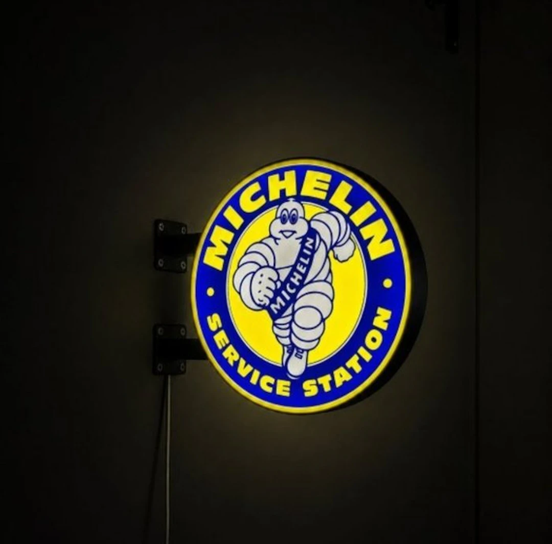 Michelin double-sided hanging illuminated sign