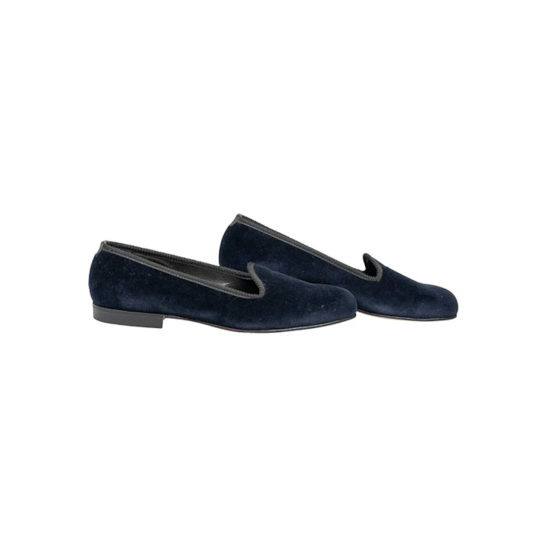 RUBINACCI - 7.5 UK - 41.5 IT - Blue Navy Velvet Slippers...