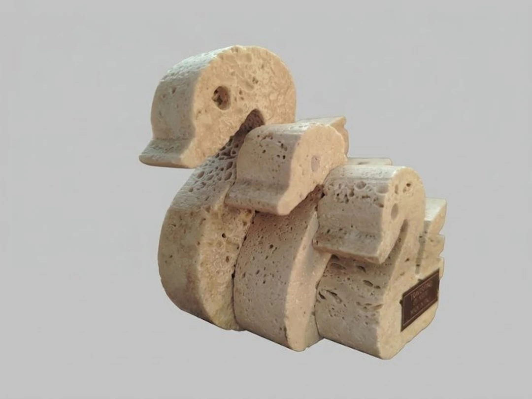 Statuette, Cigni - 8.5 cm - Travertine
