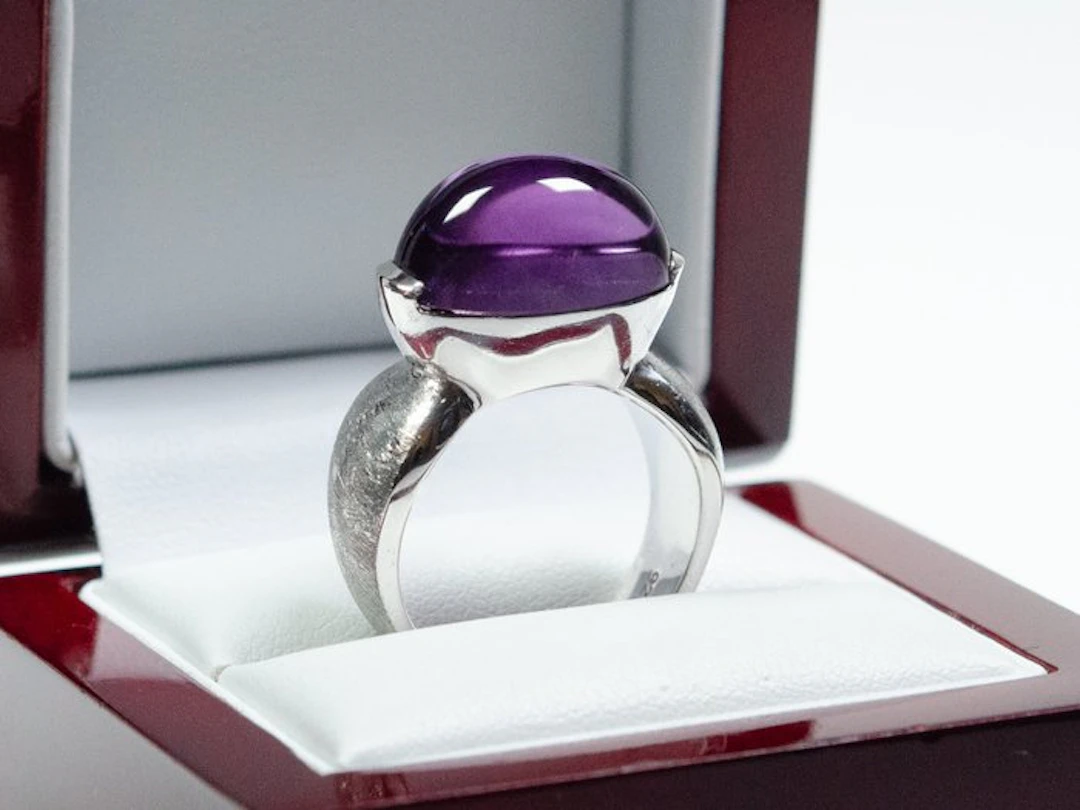 No reserve price - Ring - 925 silver - 14.50 ct natural amethyst -