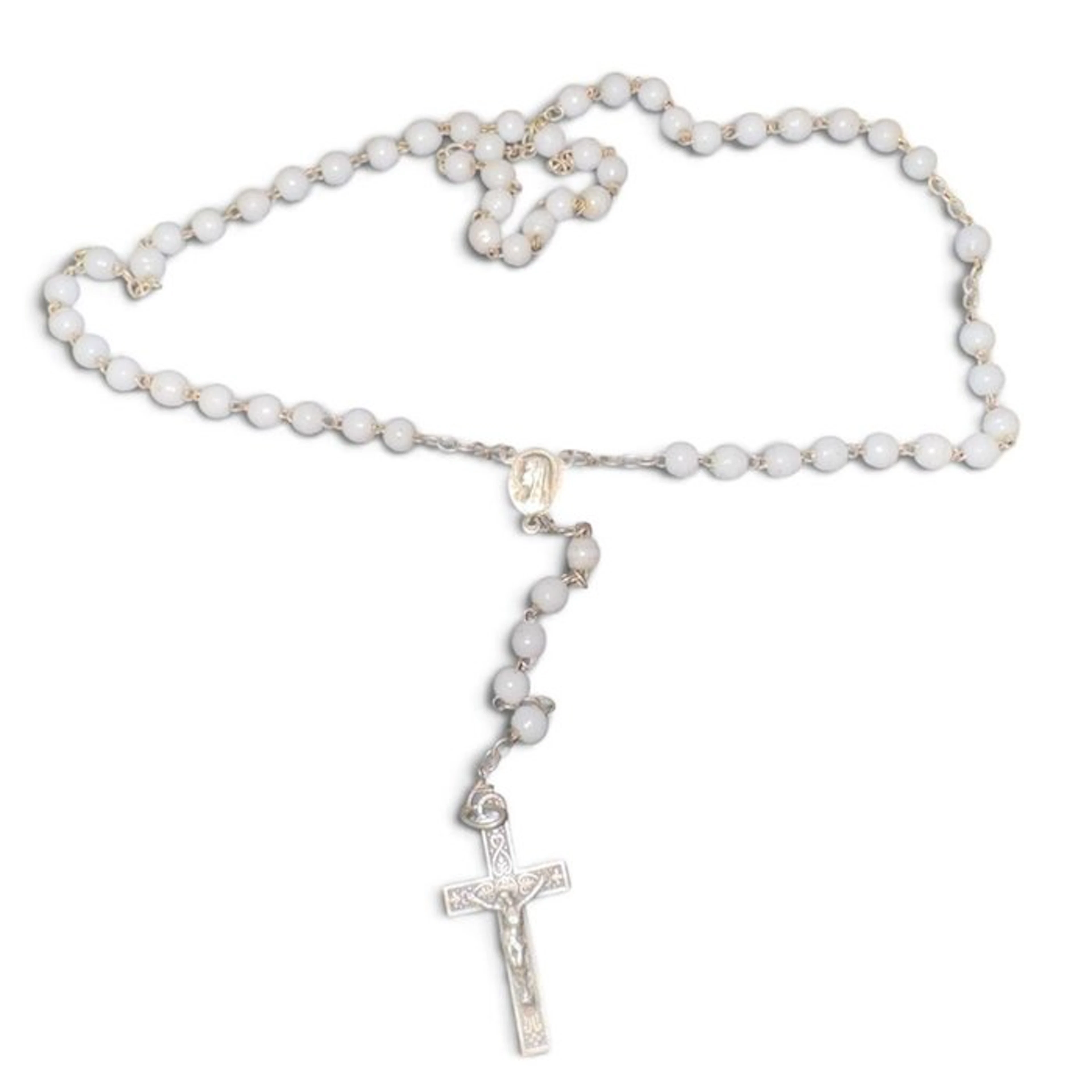 Ancient Catholic rosary - Silver, Glass - 1900-1930