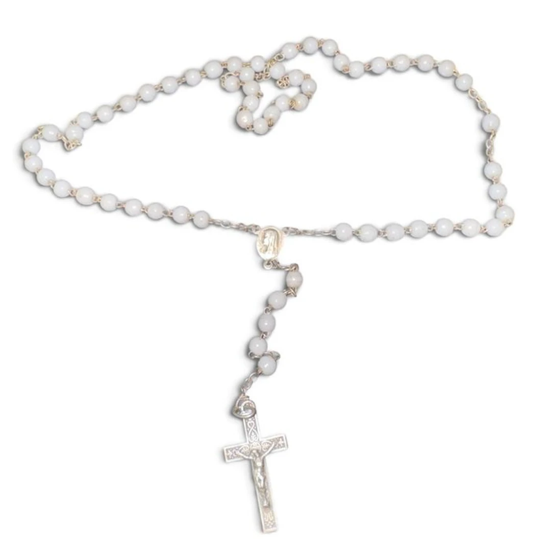 Ancient Catholic rosary - Silver, Glass - 1900-1930