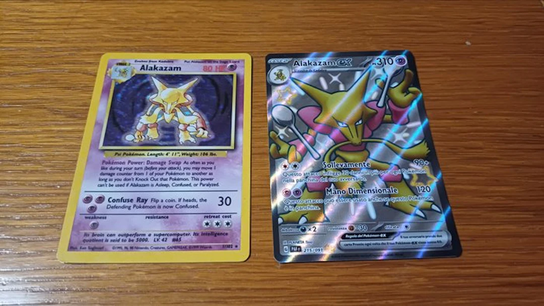 Pokémon - 2 Card - Alakazam 215/091 1/102 Foil, Full art, Holo - Sun & Moon