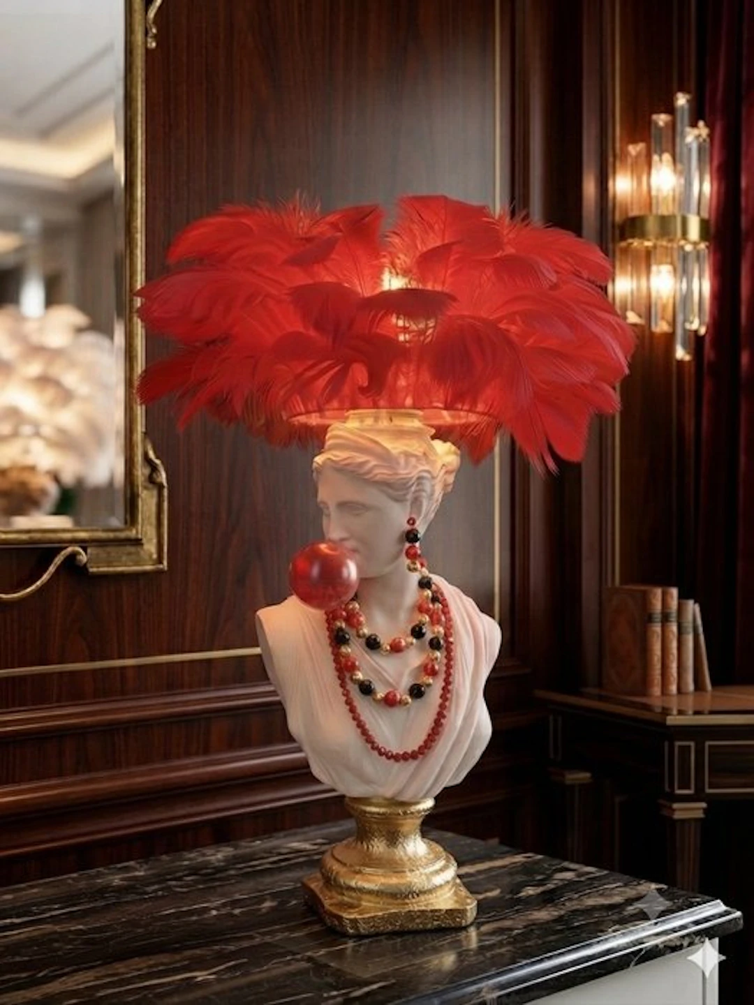 Figurine table lamp - Resin - Handmade pop art lamp