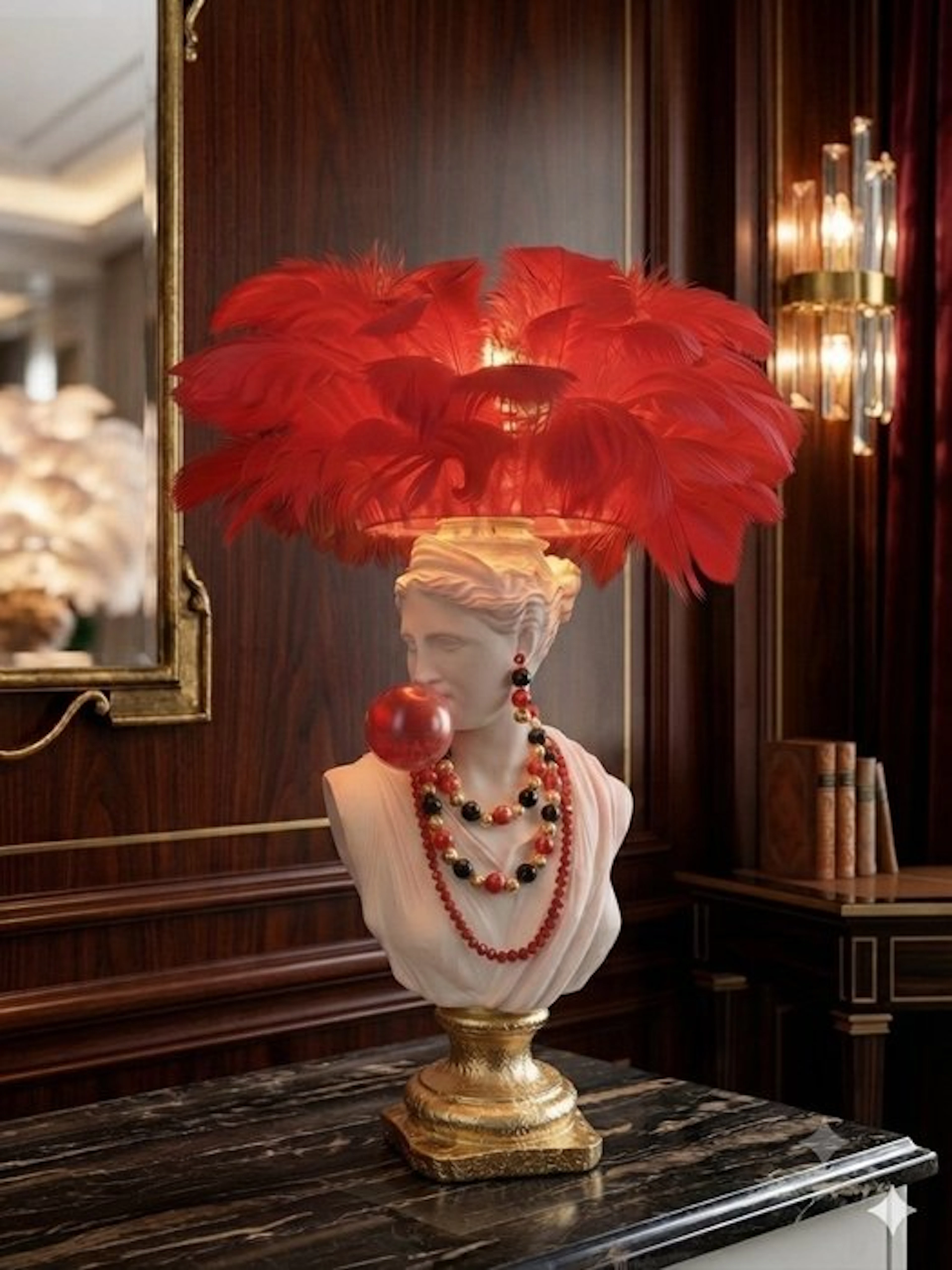Figurine table lamp - Resin - Handmade pop art lamp