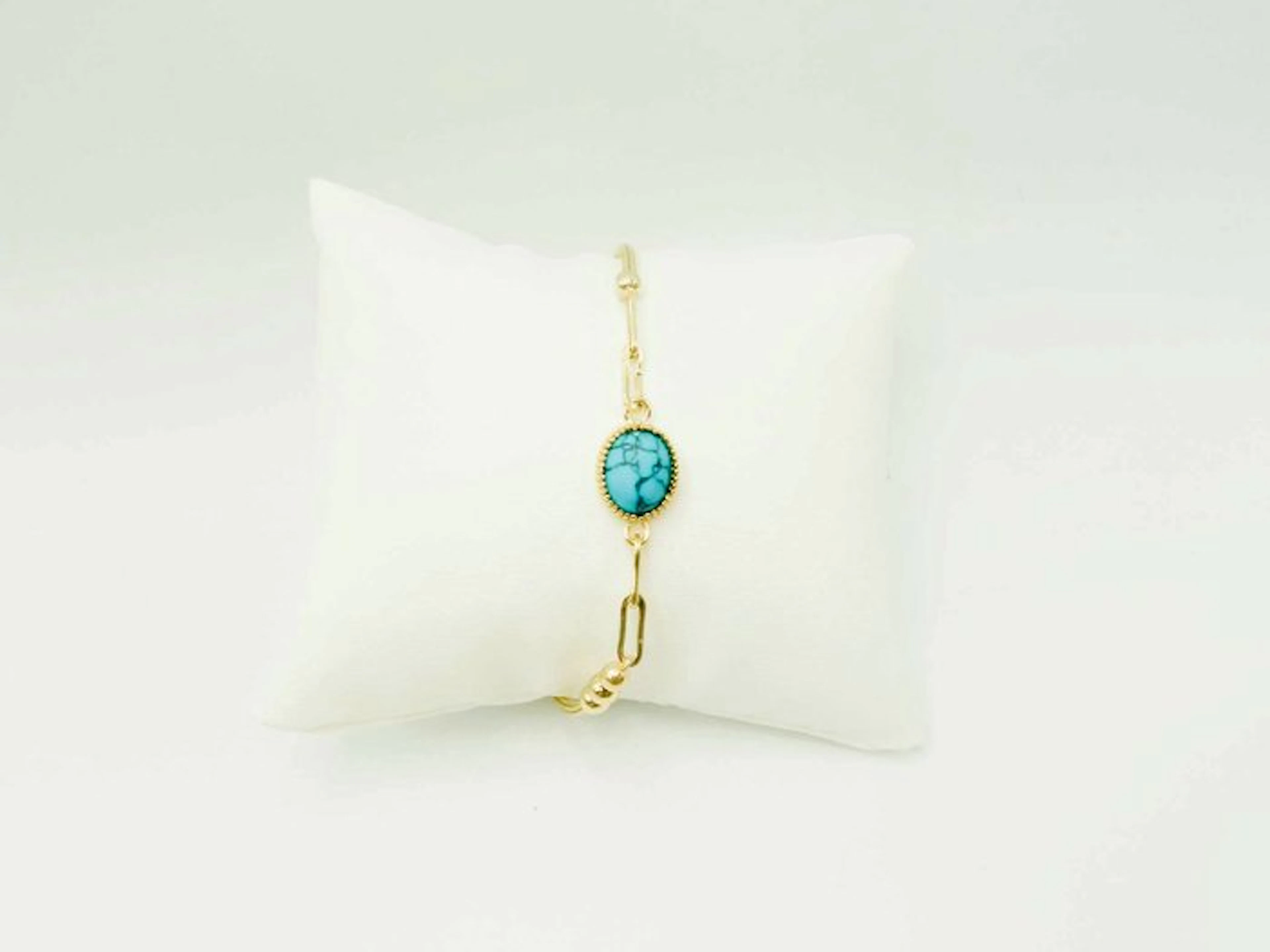 Bracelet - 14 kt. Yellow gold Turquoise