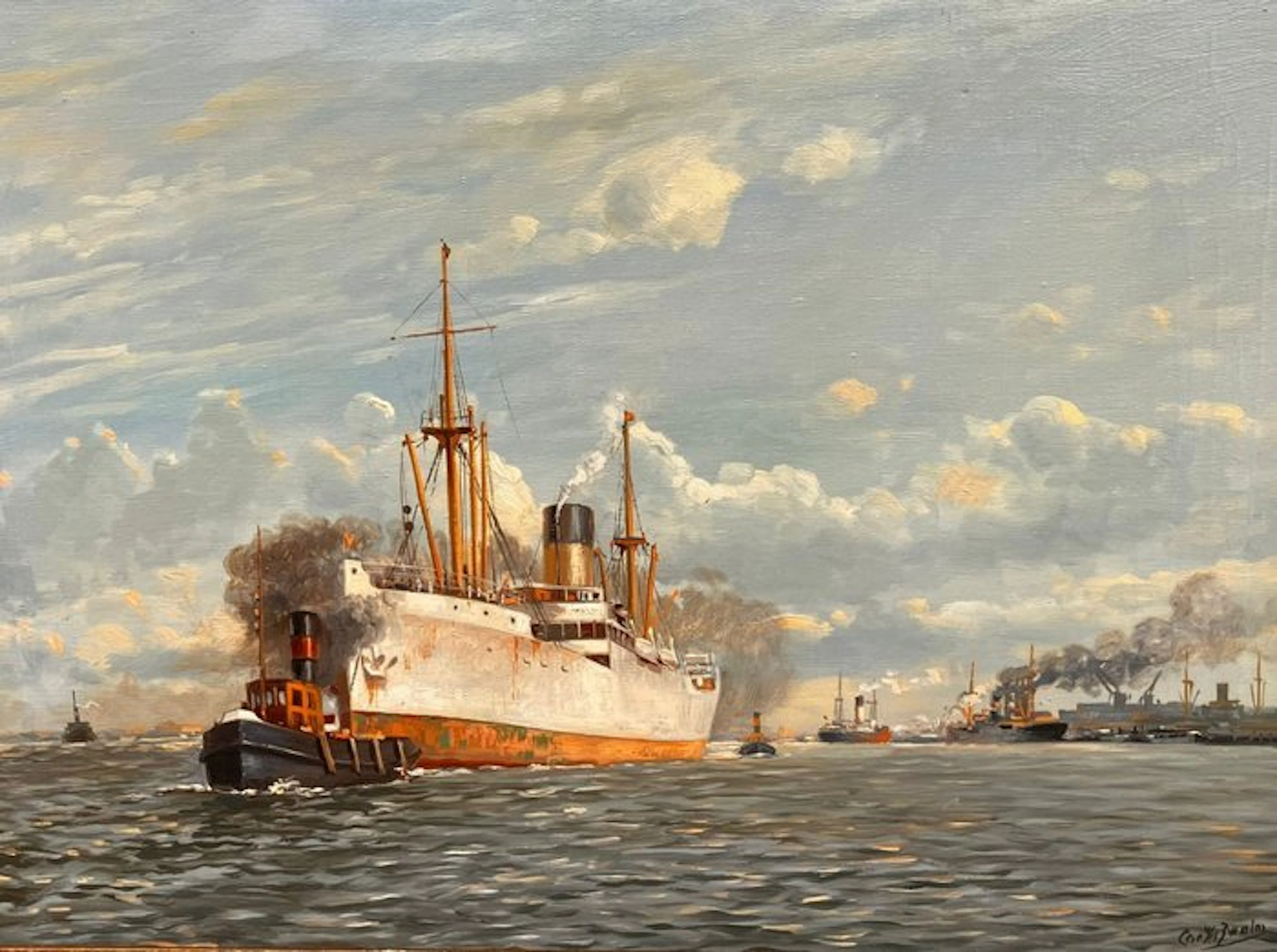 Cor van der Zwalm (1884-1955) - Havengezicht Rotterdam