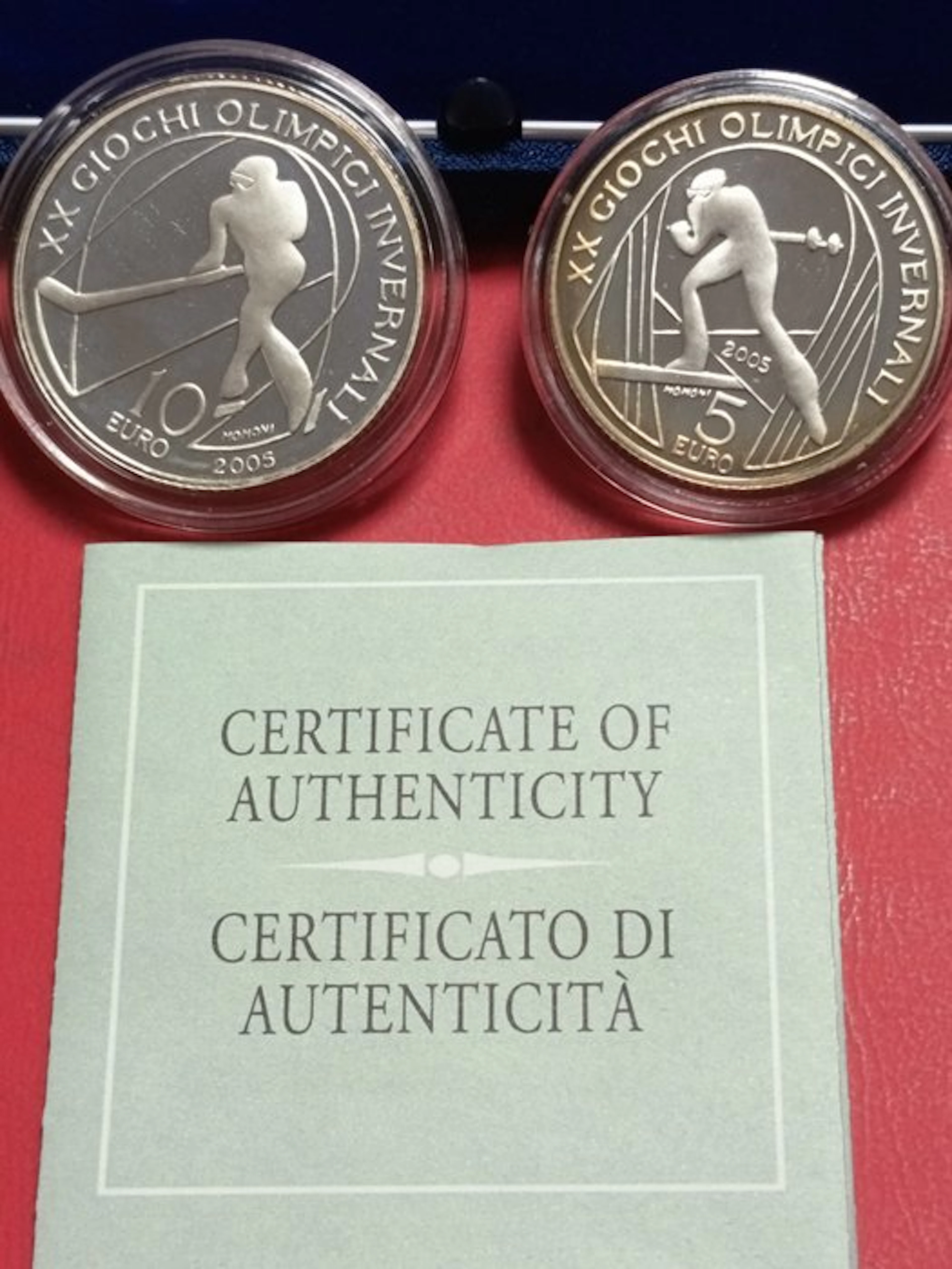 Italy. 5 Euro / 10 Euro 2005 "Torino 2006" (2 coins) Proof (No reserve price)