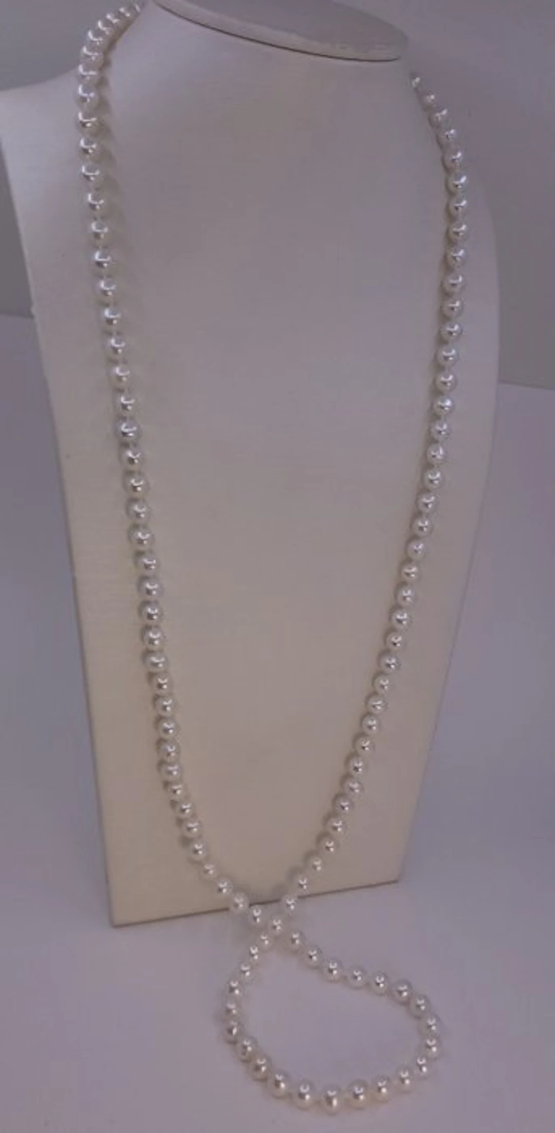 No reserve price - Necklace 6.5x7mm Round White Edison Freshwater pearls