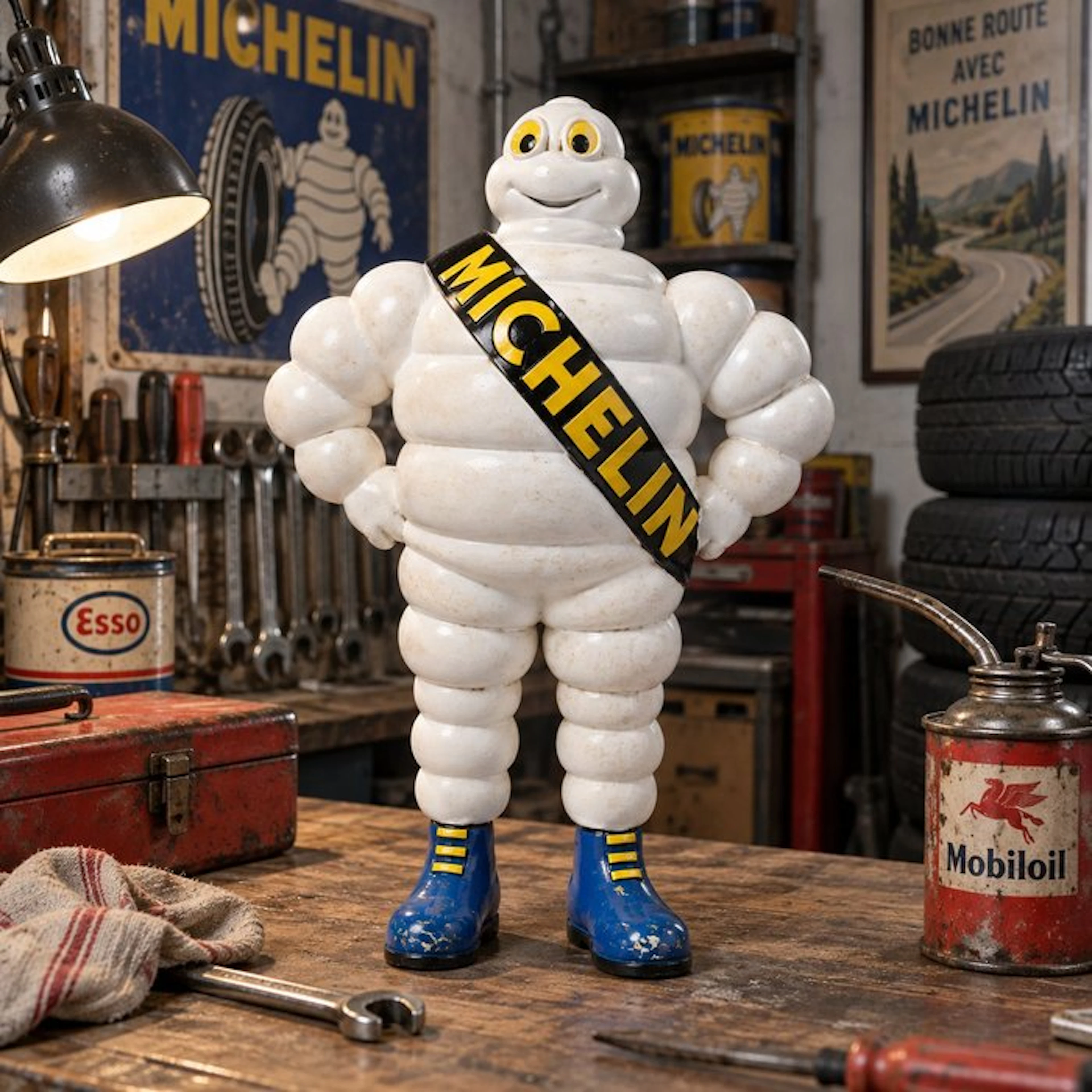 Statue, beeld mascotte banden (bibendum) - 33 cm - polyresin