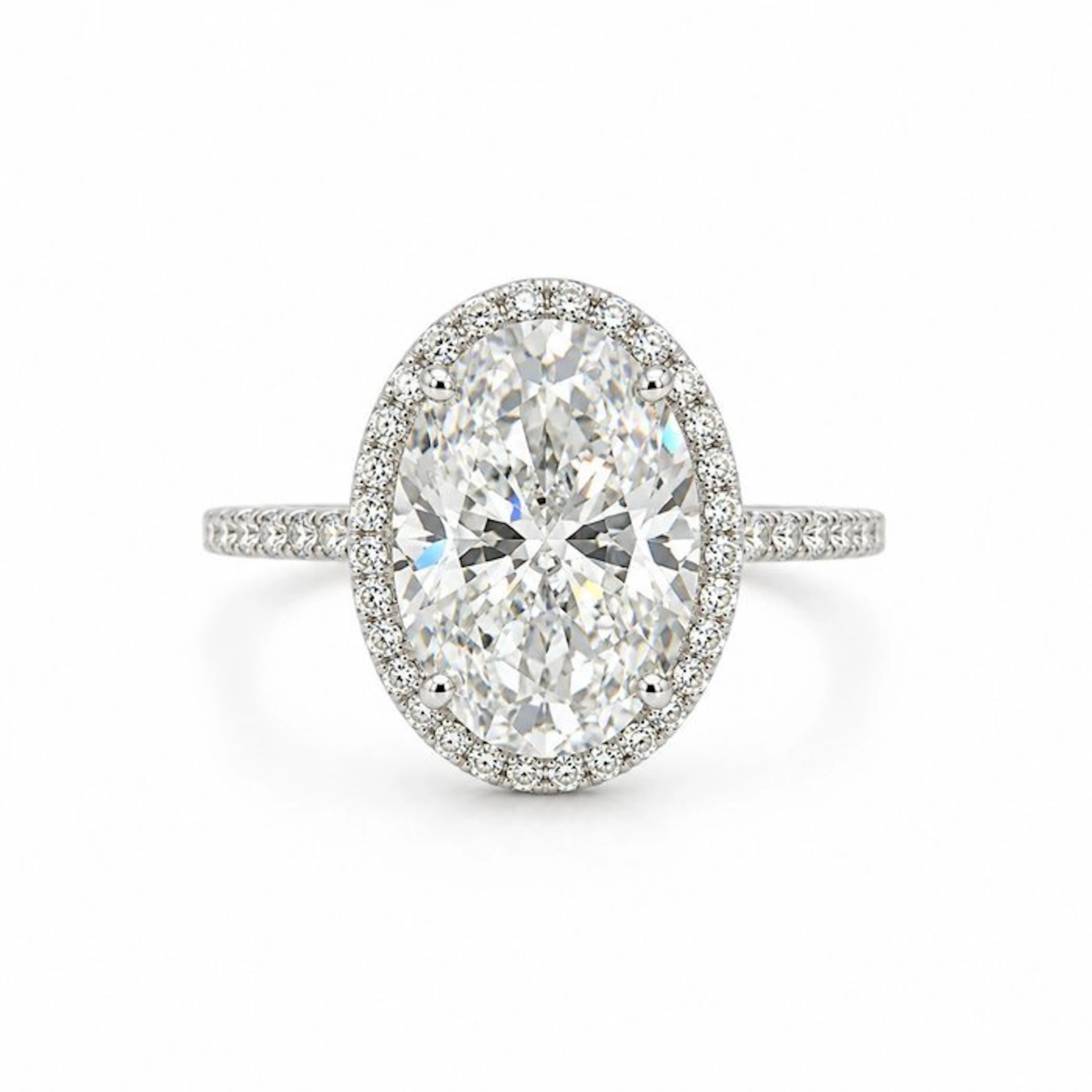 Ring - 14 kt. White gold - 9.00ct. tw. Diamond (Lab-grown) - Diamond