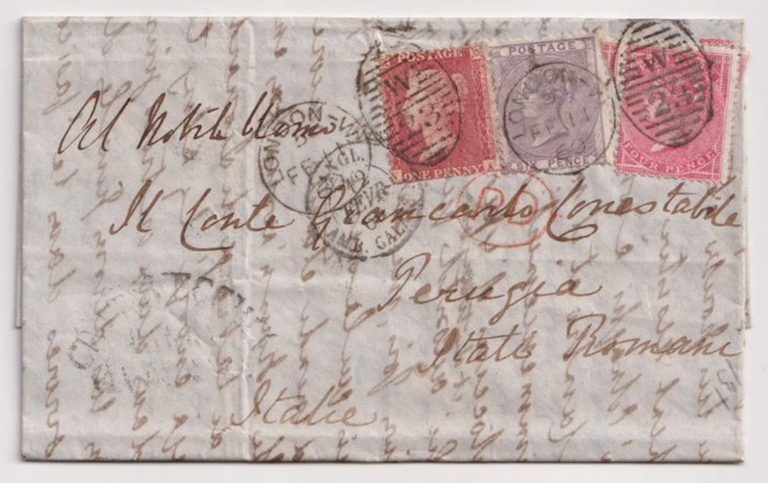 United Kingdom 1860 - 11th february 1860 cover from...