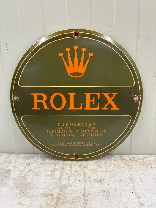 Rolex Submariner – Enamel advertising sign – Green/Gold –...