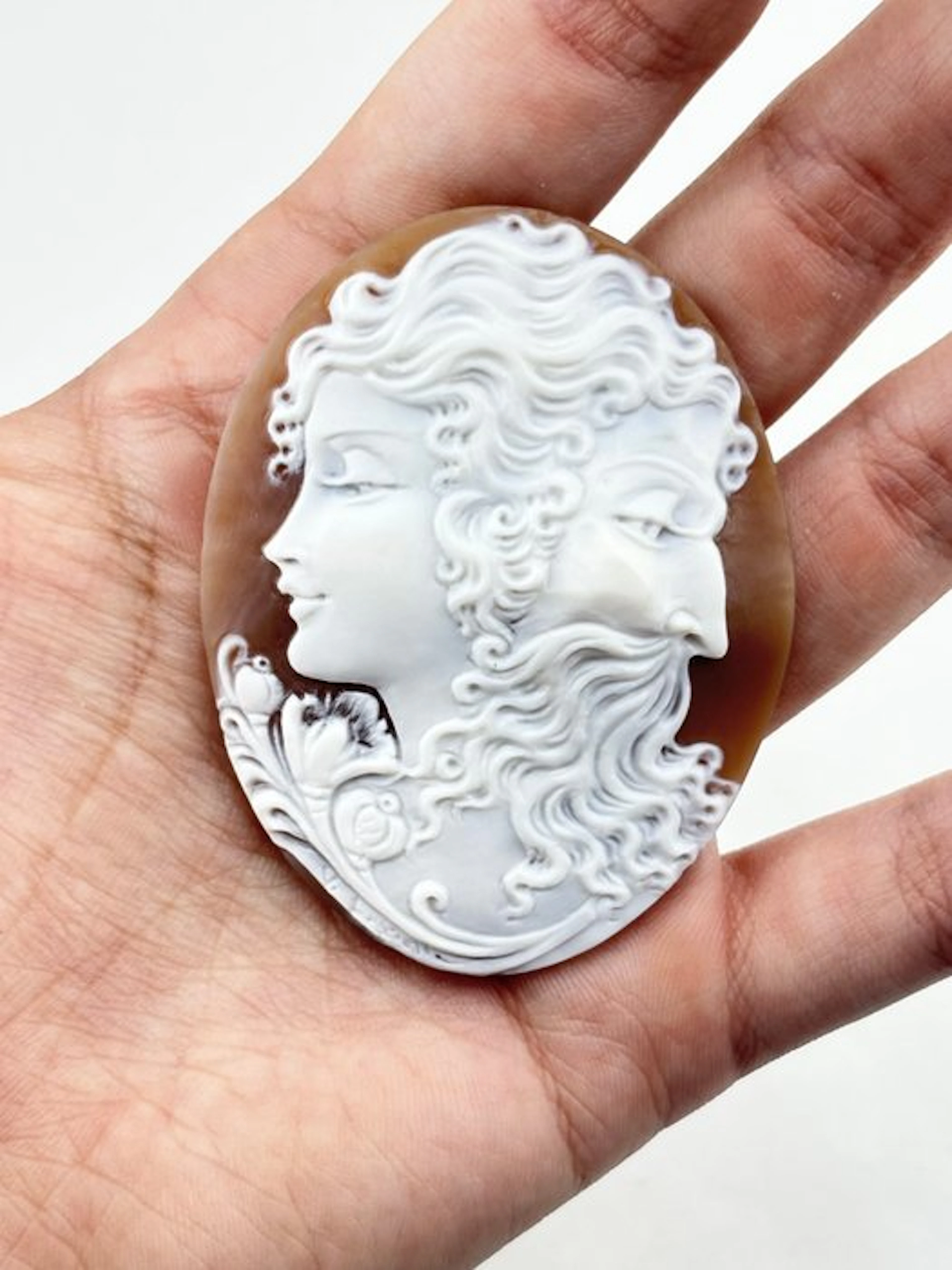 Cassis madagascariensis - Cameo - Hand-carved cameo