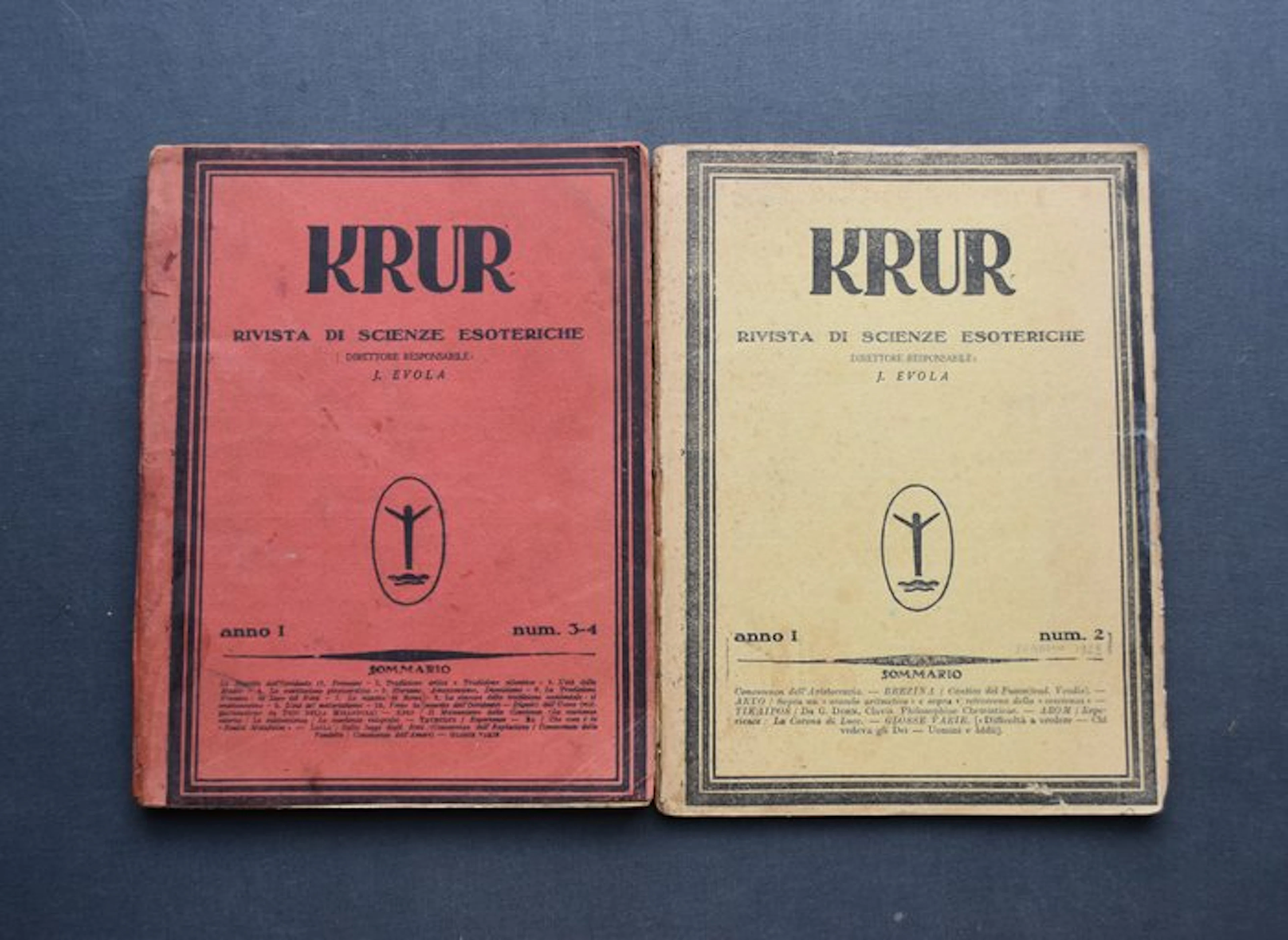 Julius Evola - 2 numeri della rivista esoterica Krur - 1929