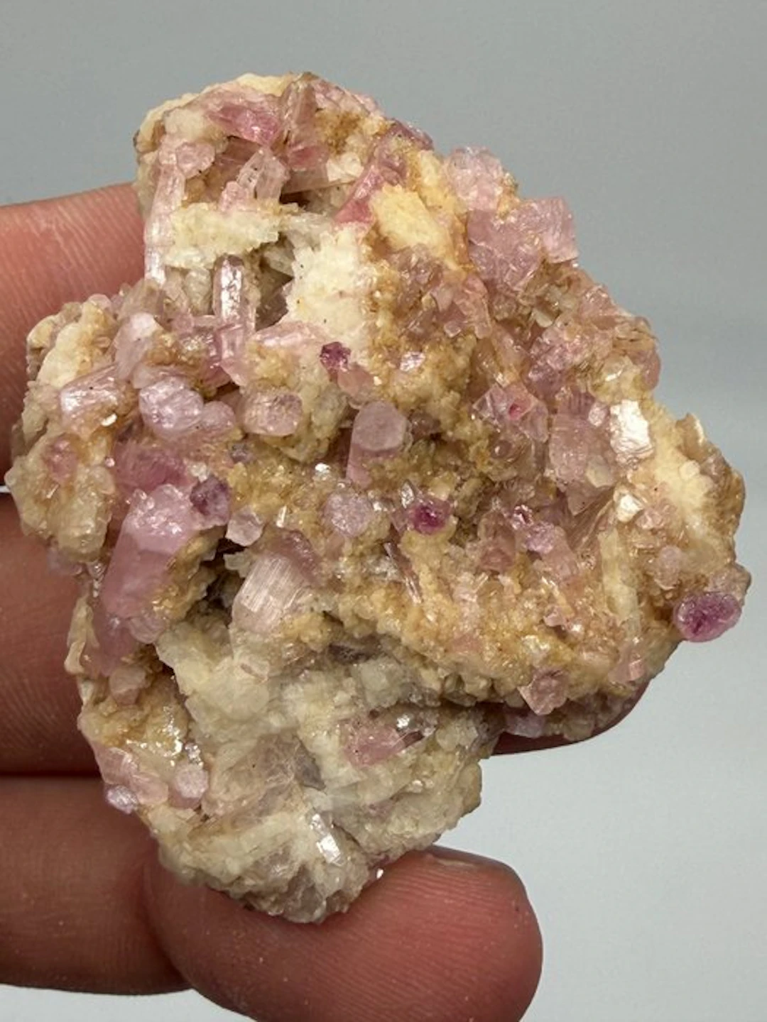 Rose Tourmaline Bunch on Matrix Specimen- 49 g - (1)