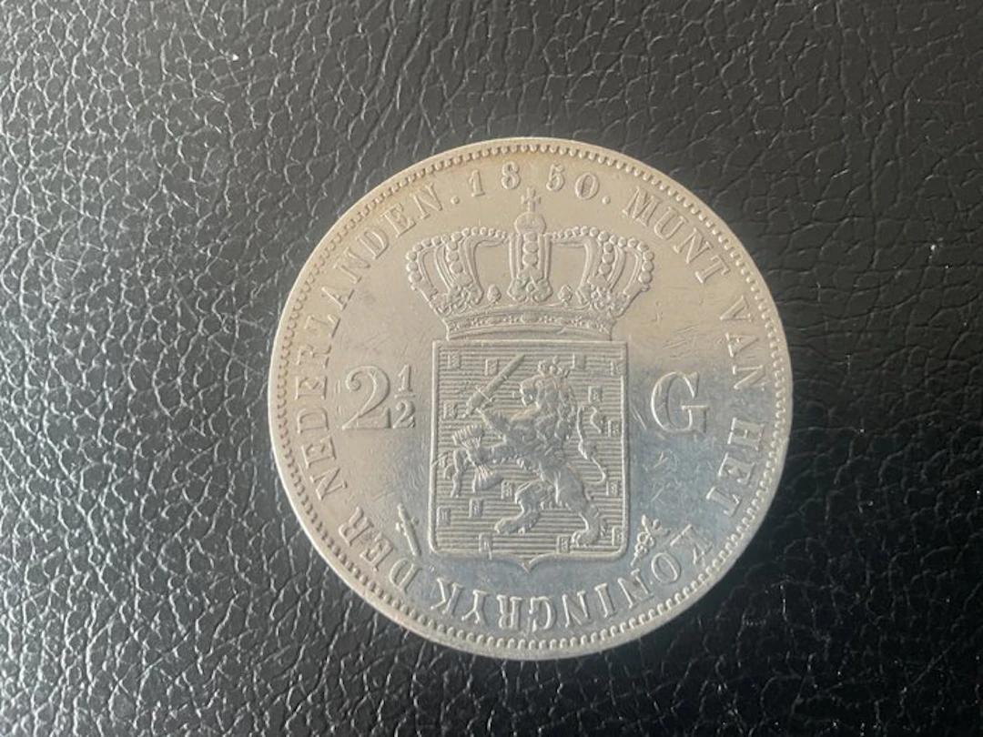 Netherlands. Willem III. 2 1/2 Gulden 1850 (No reserve price)