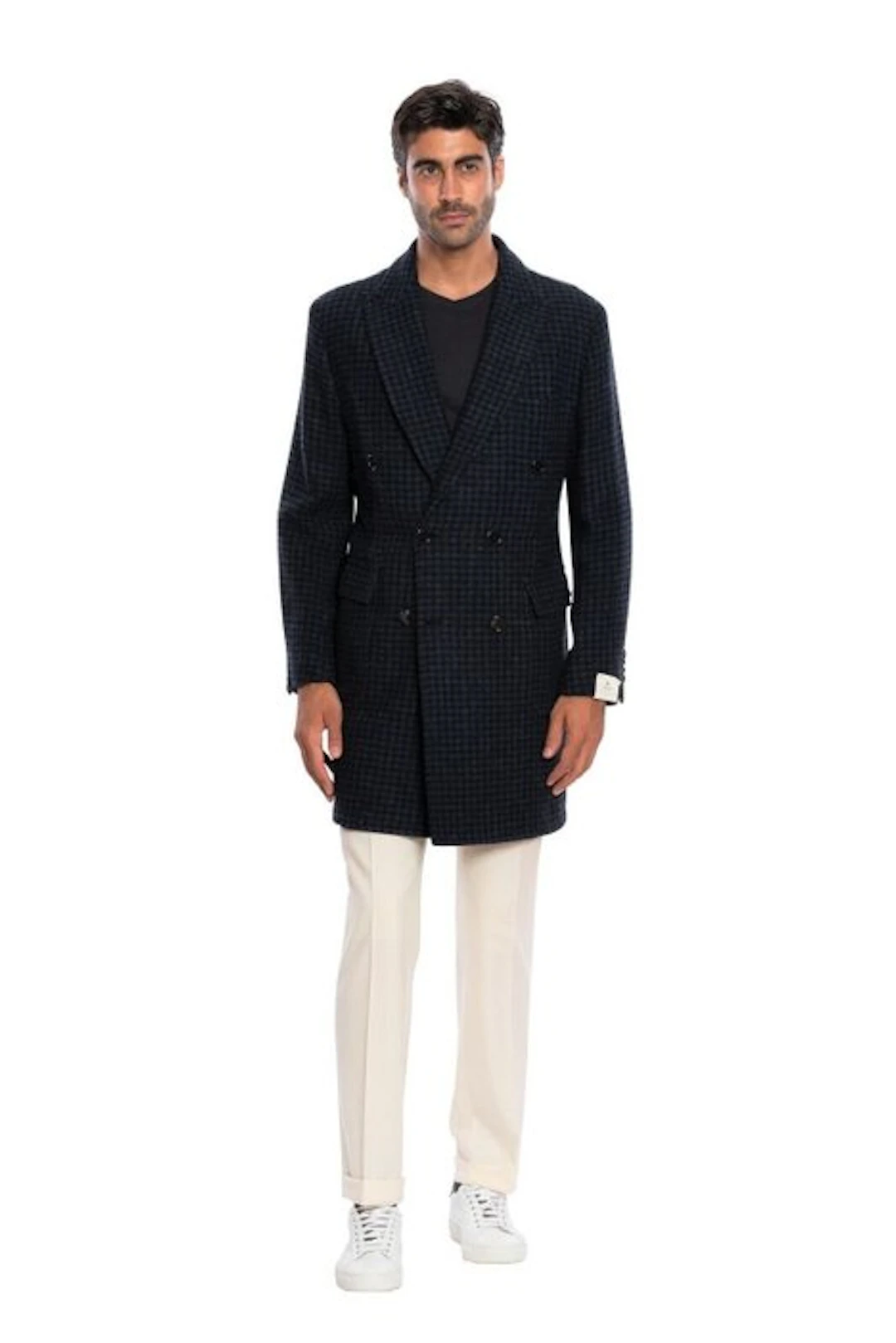 LUIGI BORRELLI NAPOLI - 52 IT - Hand-Sewn Blue Coat...
