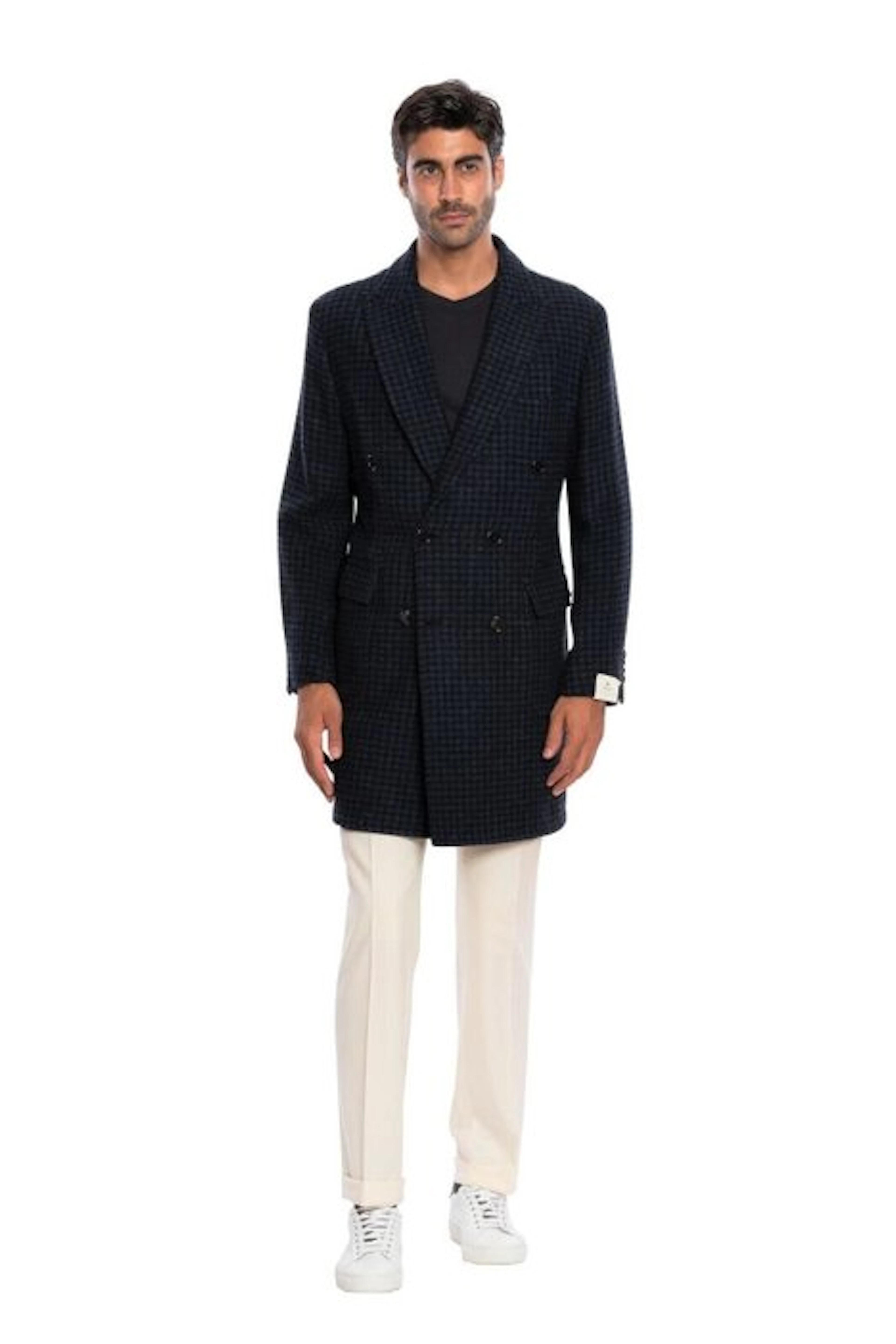 LUIGI BORRELLI NAPOLI - 52 IT - Hand-Sewn Blue Coat...