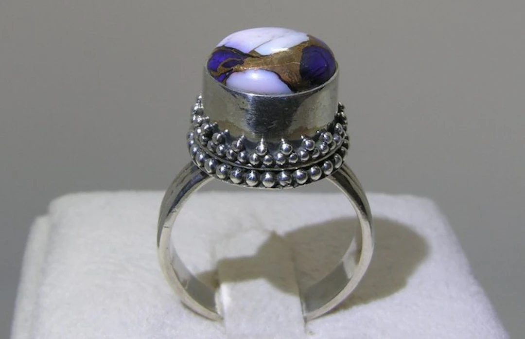 Turquoise Ring - Height: 30.2 mm - Width: 20.1 mm- 6.62 g - (1)