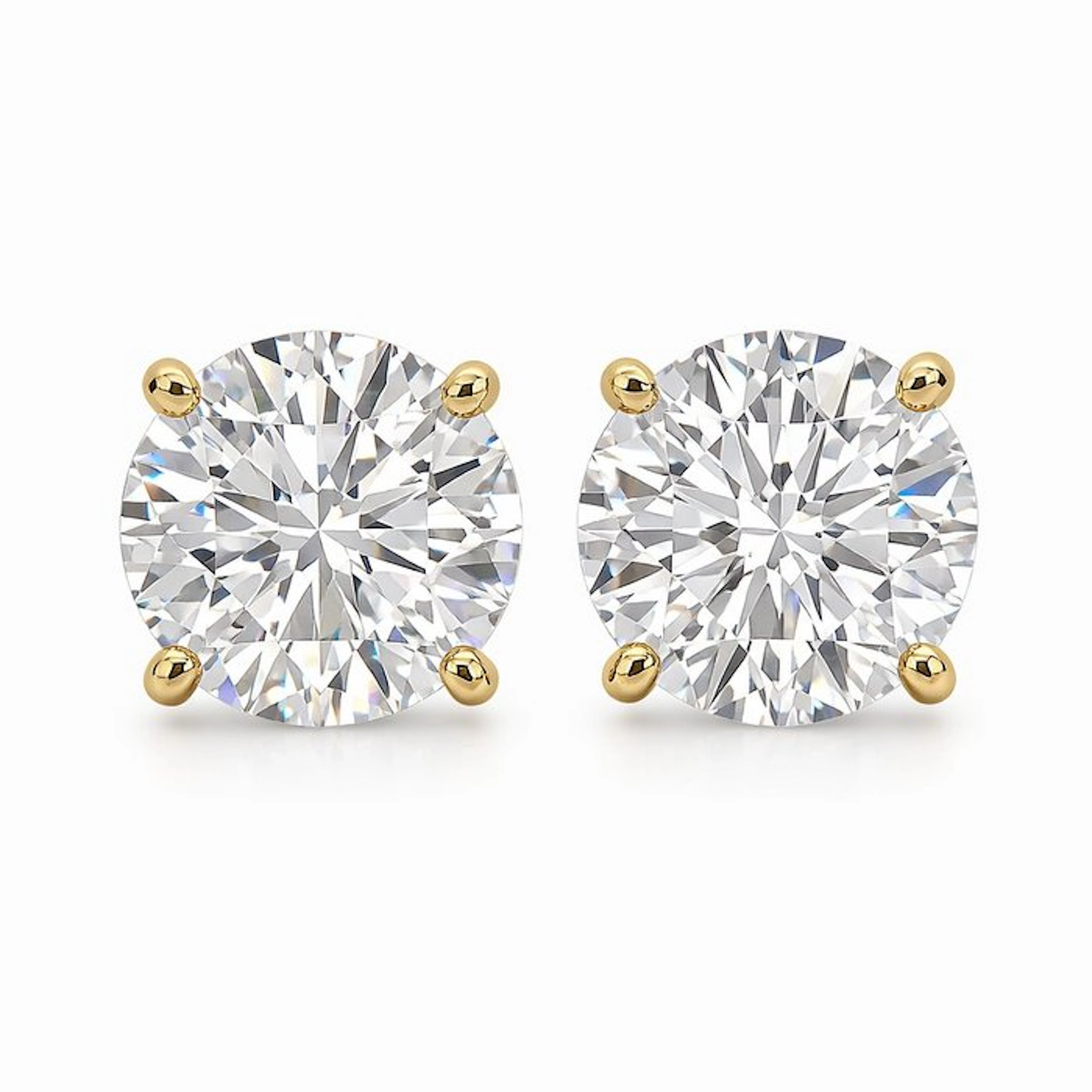 Earrings - 14 kt. Yellow gold - 6.02ct. tw. Diamond (Lab-grown)