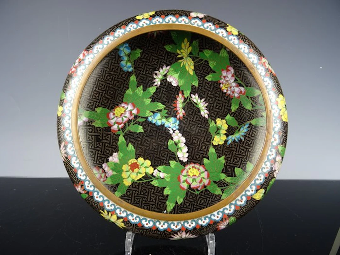 Platter - Bronze, cloisonné enamel