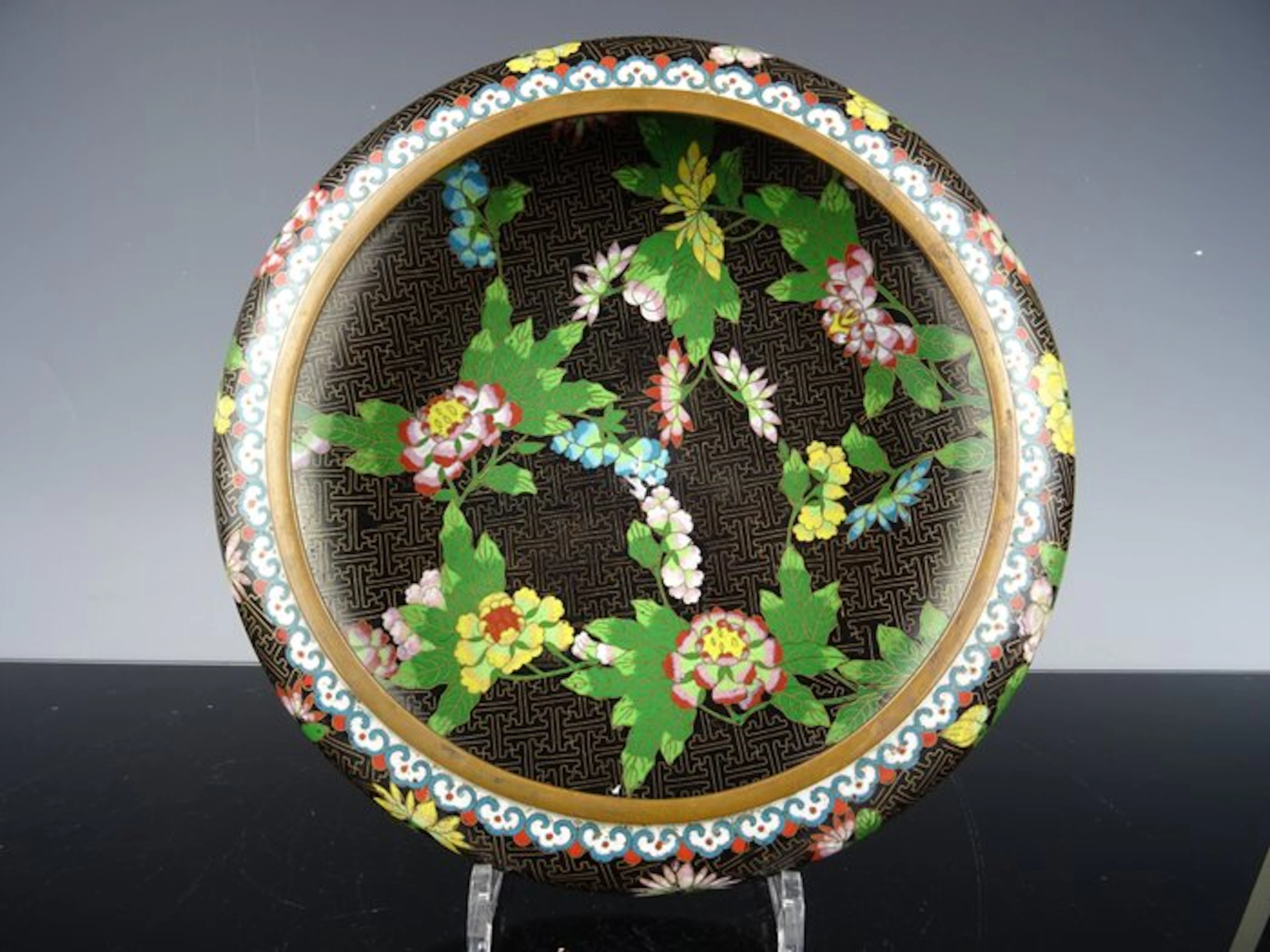 Platter - Bronze, cloisonné enamel