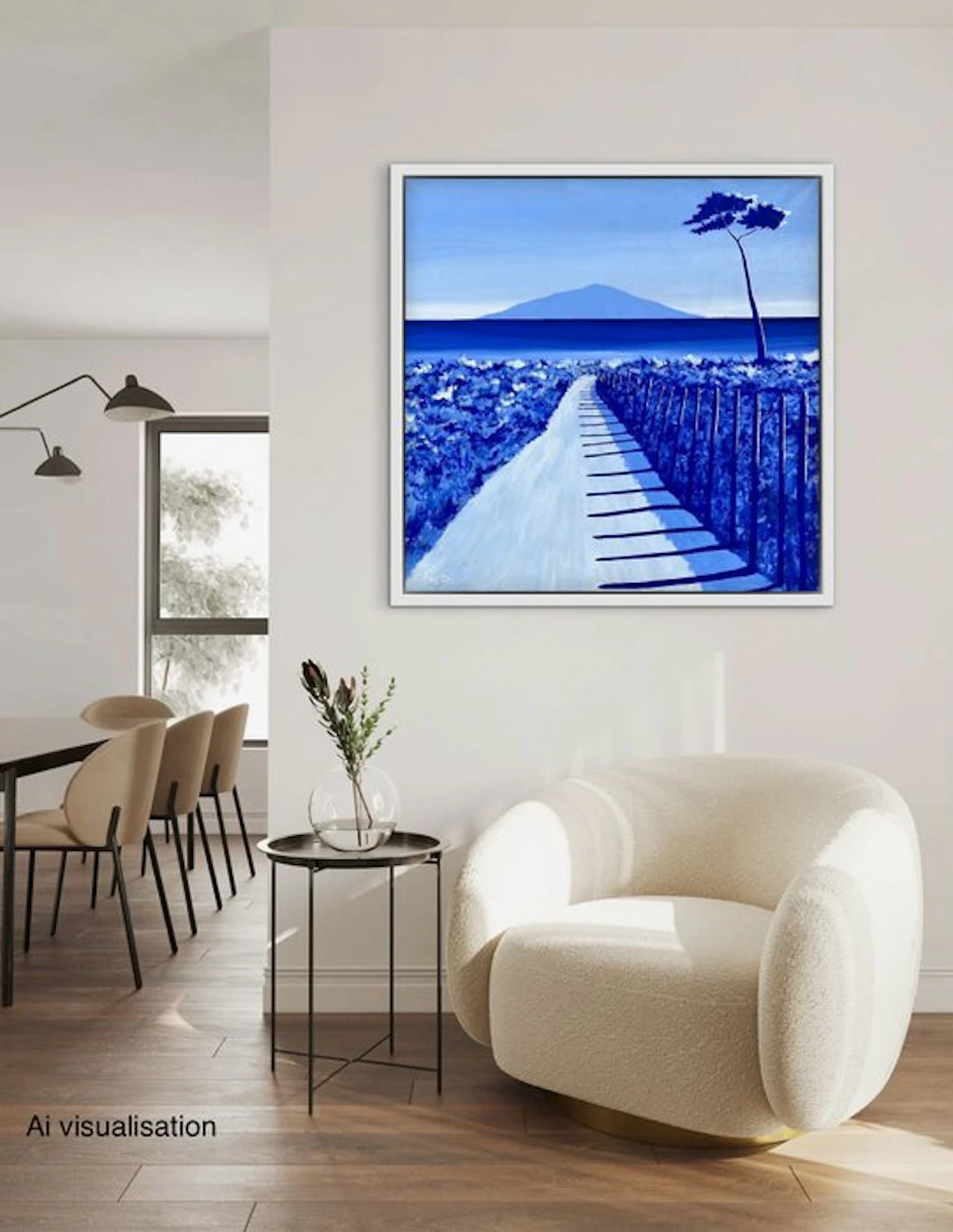 frederic Cadiou (1980) - Sentier côtier bleu outremer 100x100