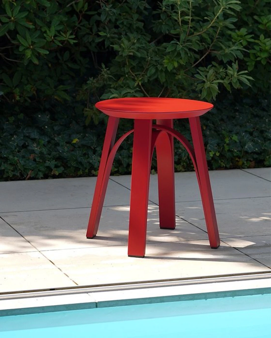 Johannes Hironimus - Stool - Ash, Lacquered, Ruby Red