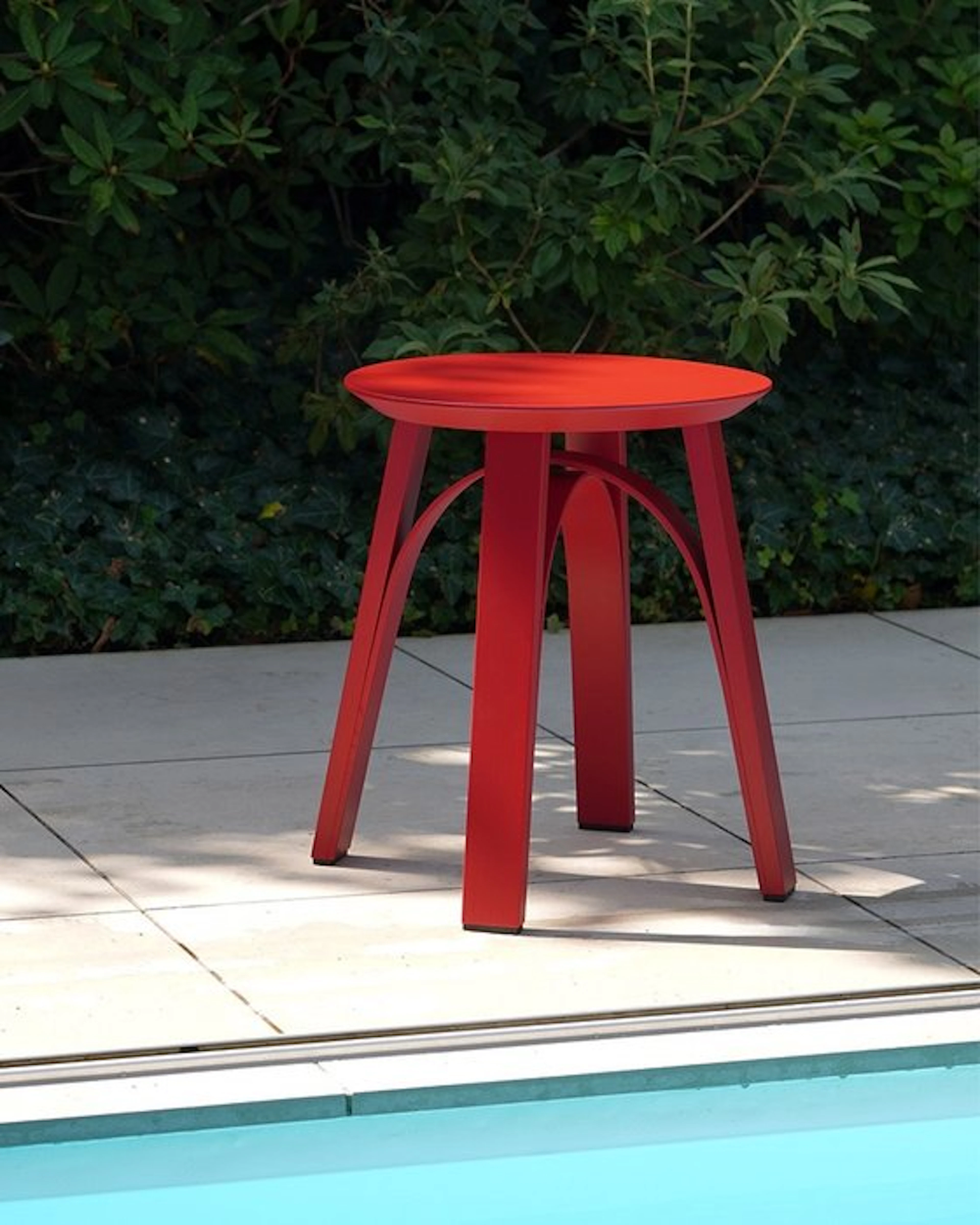 Johannes Hironimus - Stool - Ash, Lacquered, Ruby Red