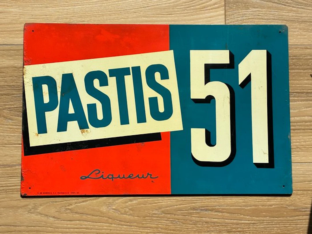 Pastis 51 - G.De Andreis Marseille 1957 - Plaque - Metal