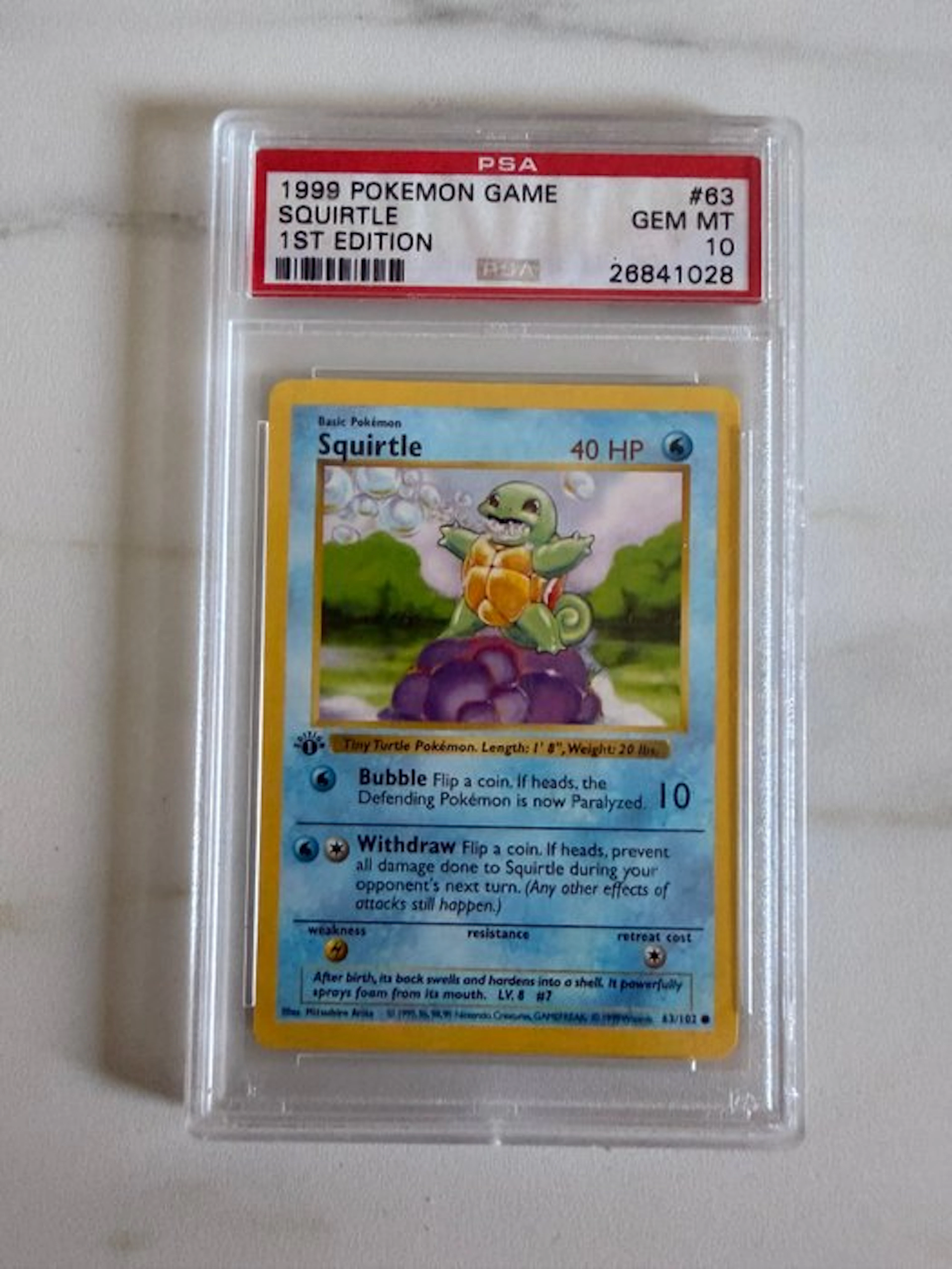 Pokémon - 1 Graded card - Squirtle #63 - PSA 10 - WOTC...