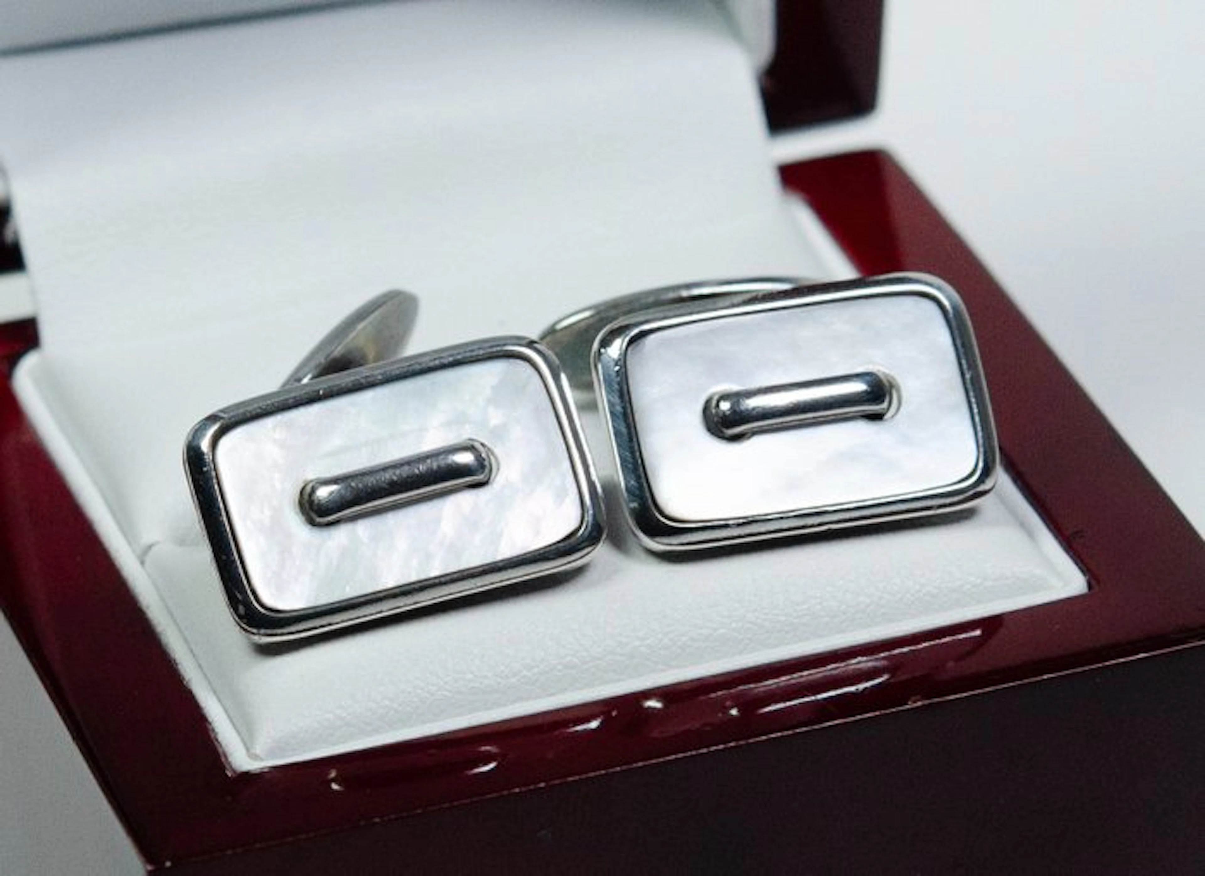 830 silver - mother-of-pearl - Cufflinks
