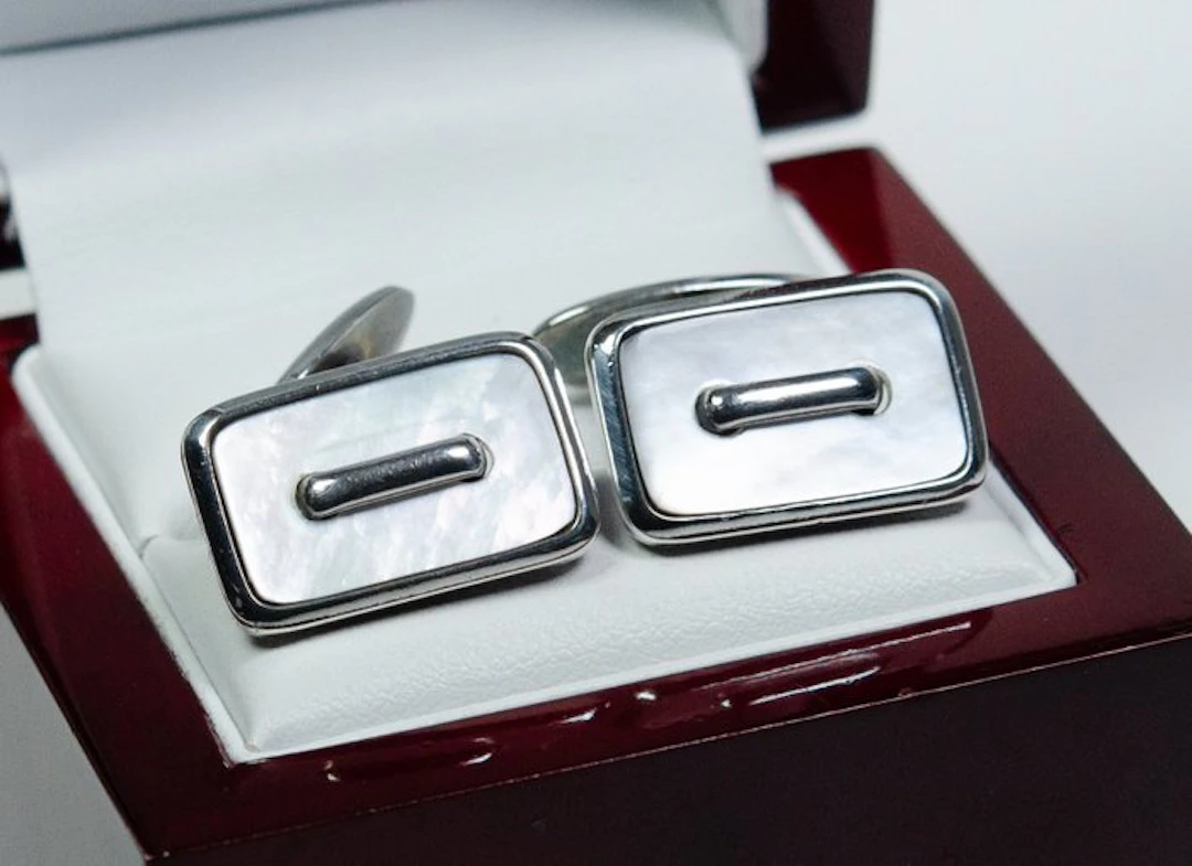 830 silver - mother-of-pearl - Cufflinks