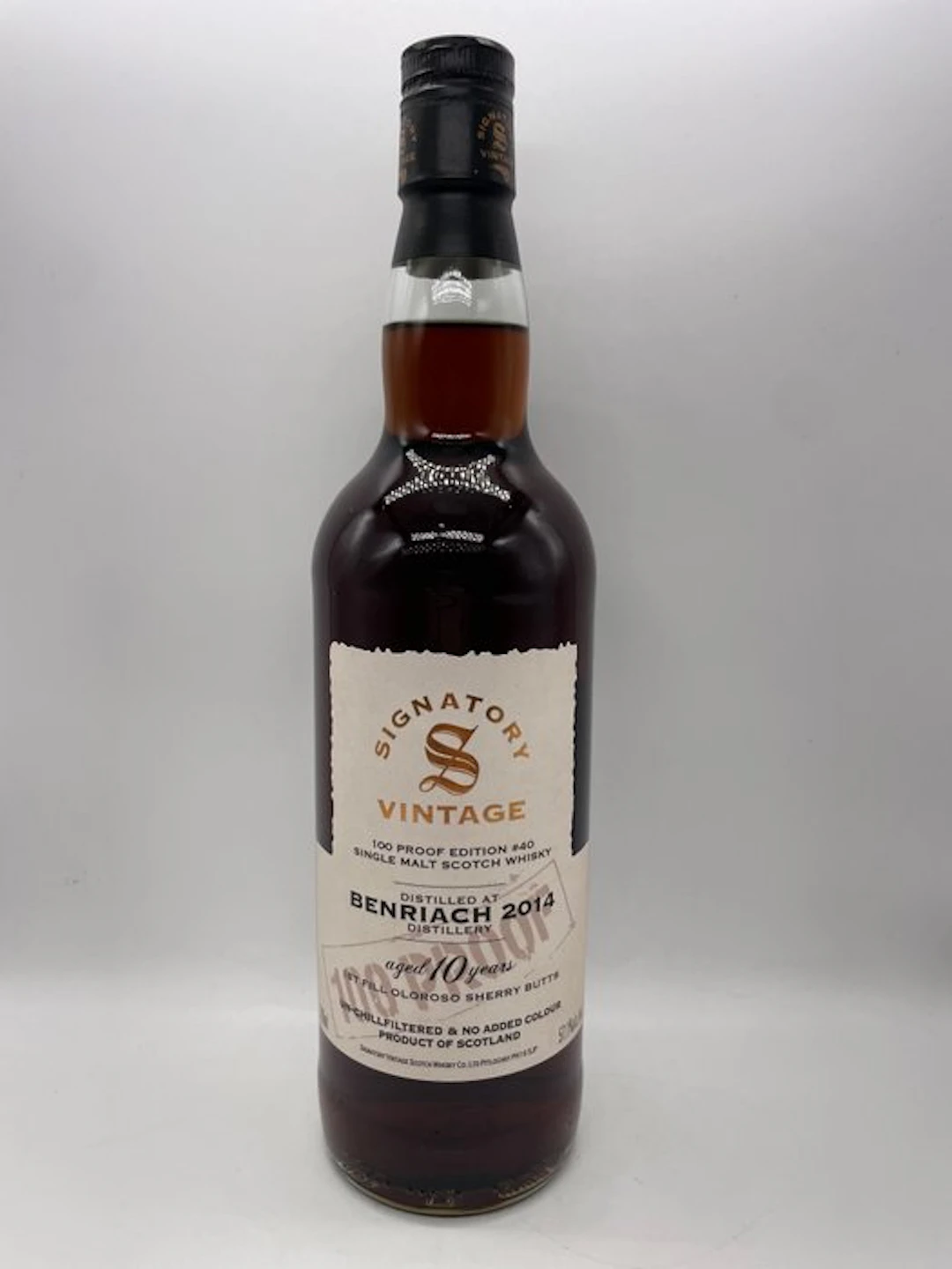Benriach 2014 10 years old 100 Proof Edition #40 - Signatory Vintage - b