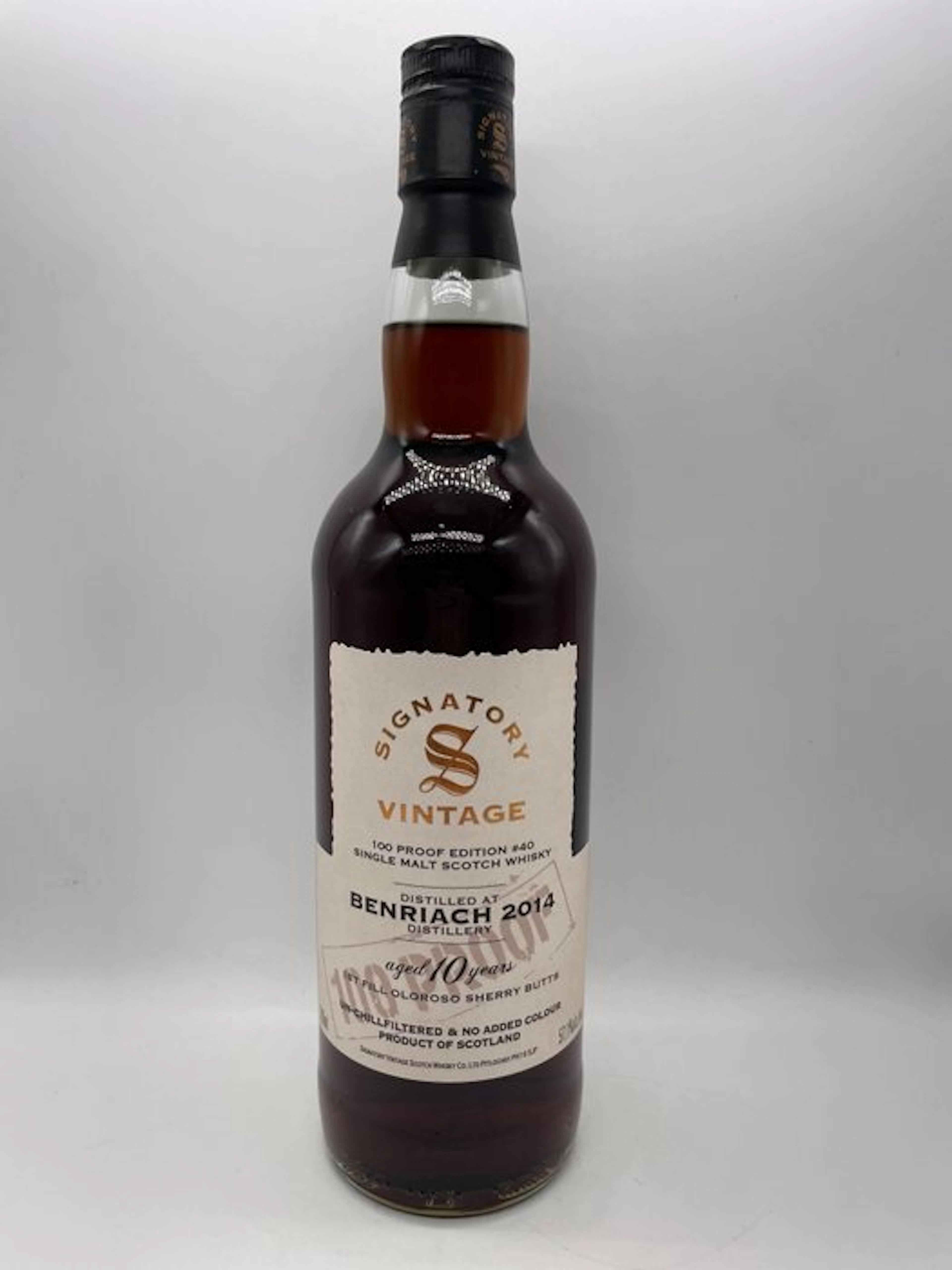 Benriach 2014 10 years old 100 Proof Edition #40 - Signatory Vintage - b