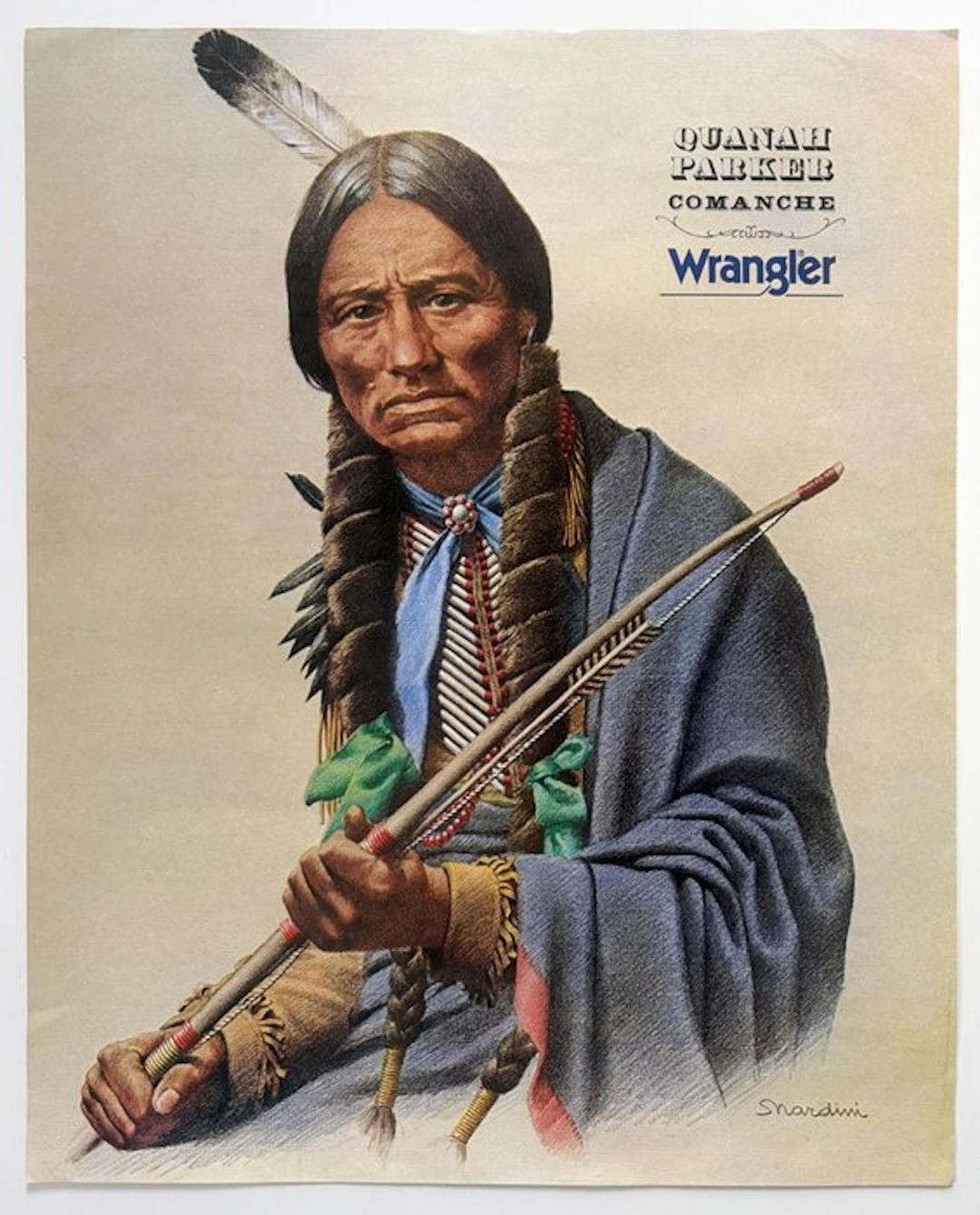 S. Nardini - Wrangler “Quanah Parker – Comanche” 60x48 cm - 1970s