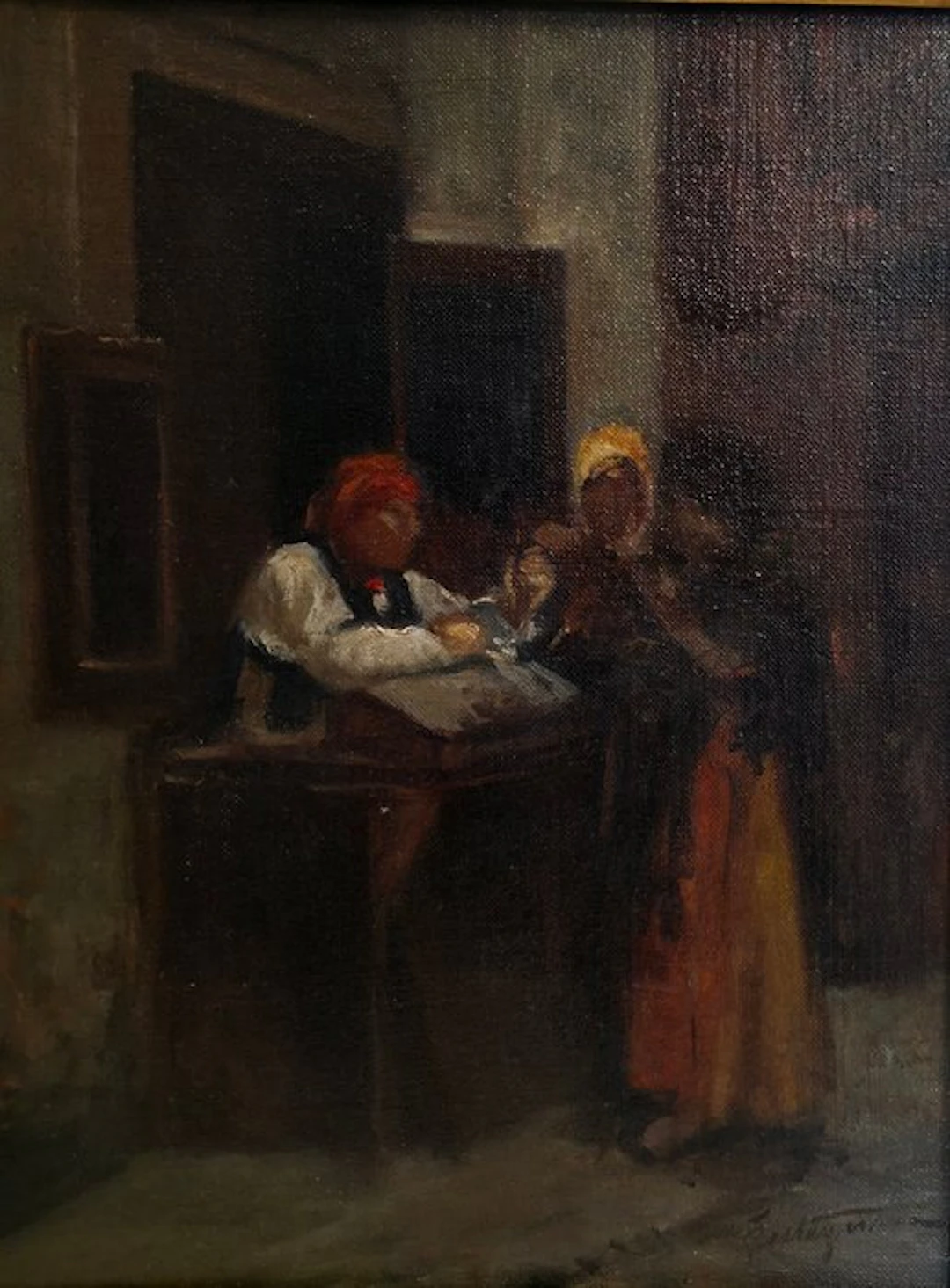 Scuola italiana (XIX-XX) - Scena di vita popolare