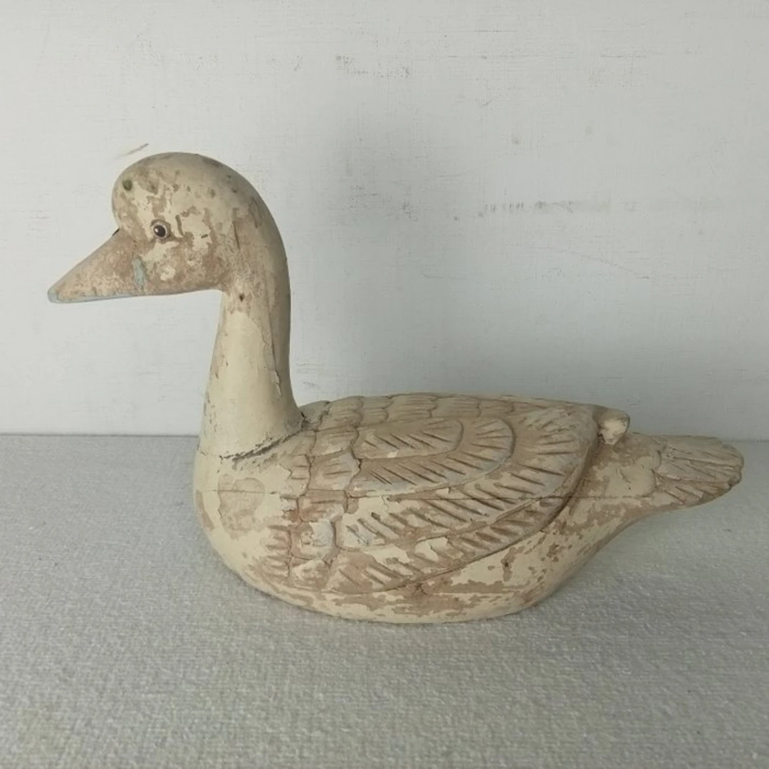 Duck decoy - Lokeend - Wood, Hand-painted light wood