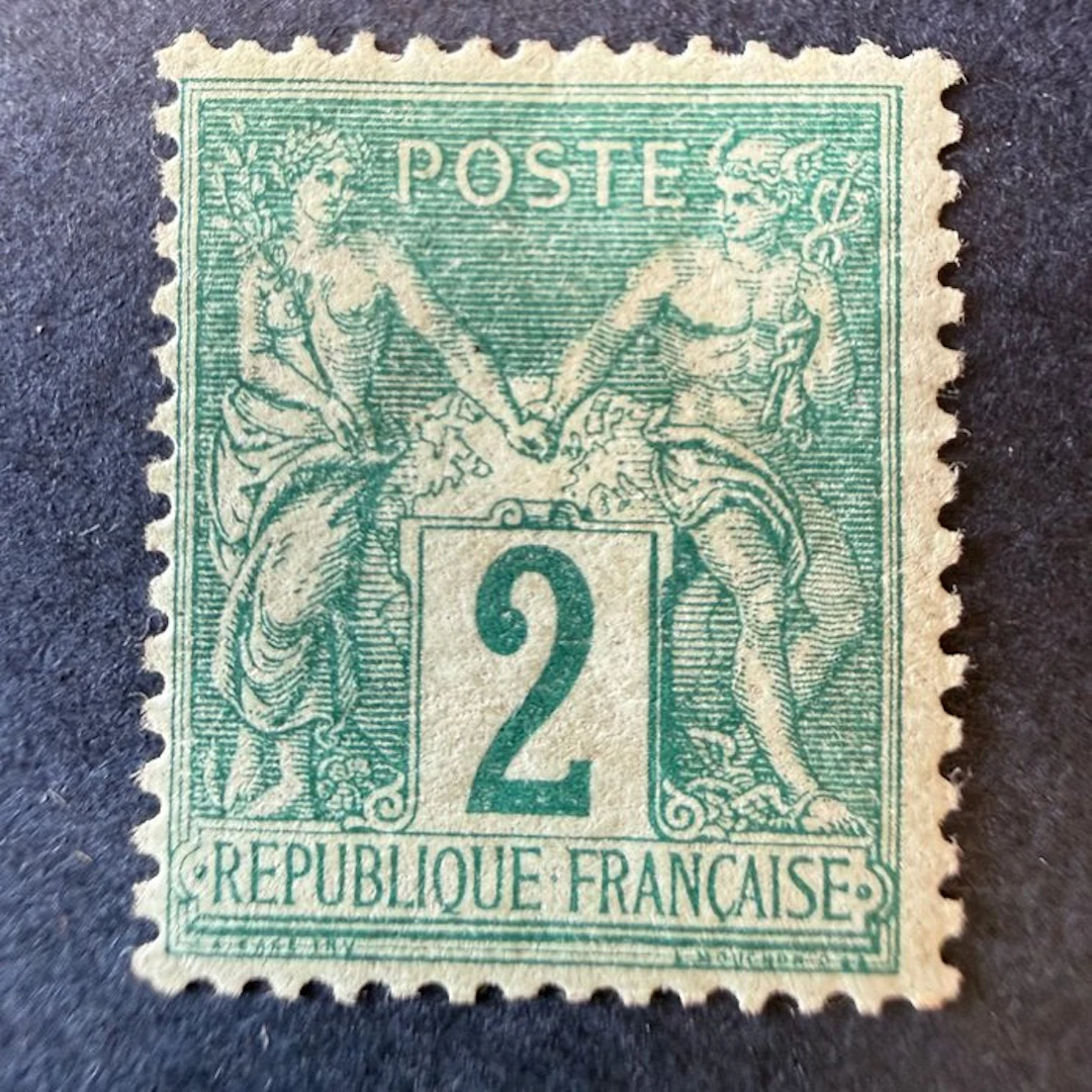 France - Yvert 74 "Sage 2c vert" type II in new condition * with hinge