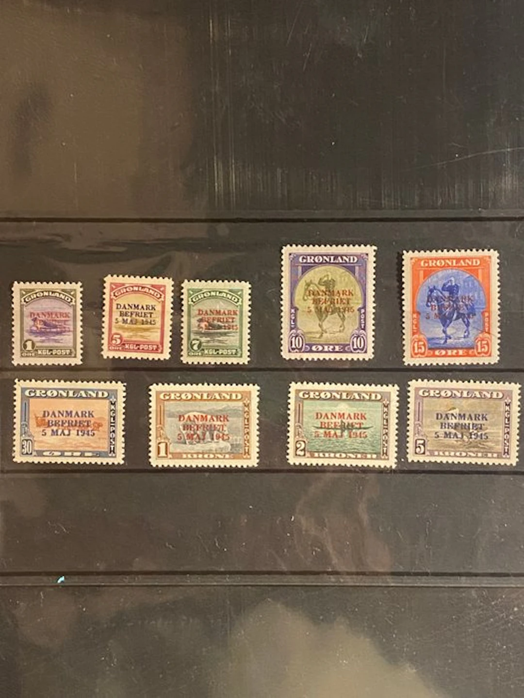 Greenland 1905/1945 - Surcharge Denmark Liberated in red or blue - Michel 17/25