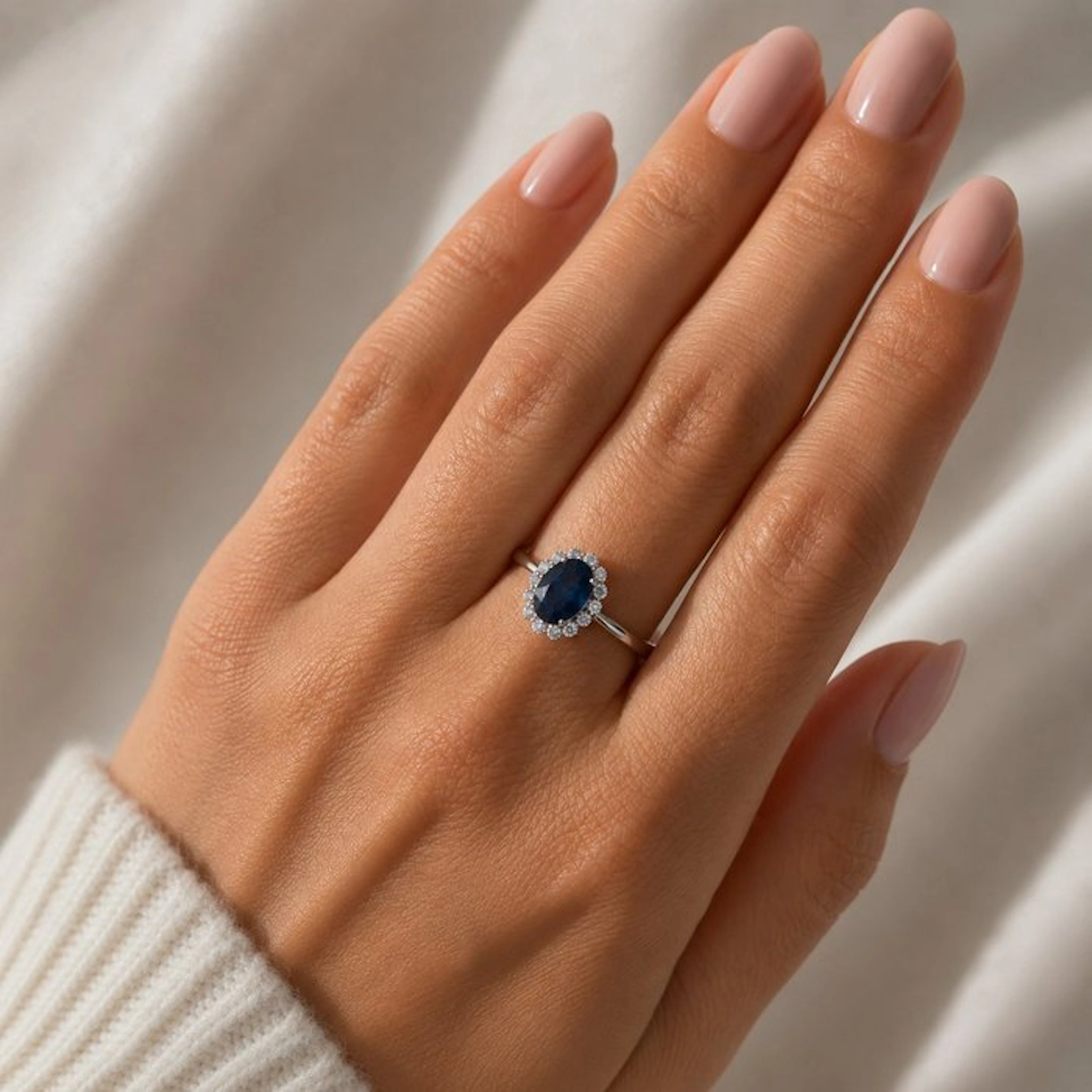 No reserve price - Ring Gold-plated Sapphire - 18kt Gold Plated