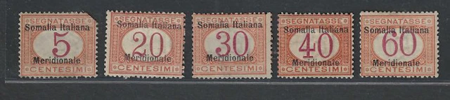 Italian Somalia 1906 - Somalia overprinted stamps...