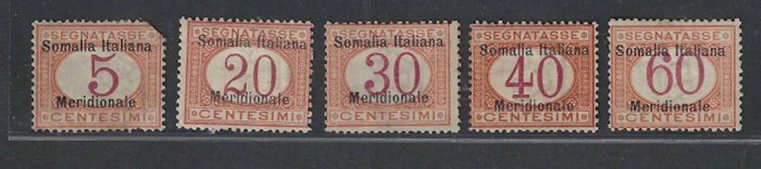 Italian Somalia 1906 - Somalia overprinted stamps...