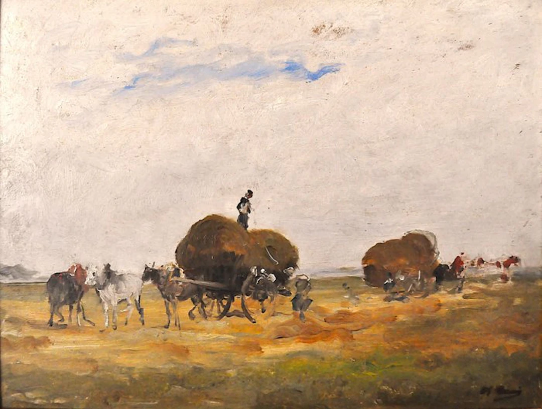 Adolphe Charles Marais (1856-1940) - La fenaison, ecole de BOUDIN / DAUBIGNY