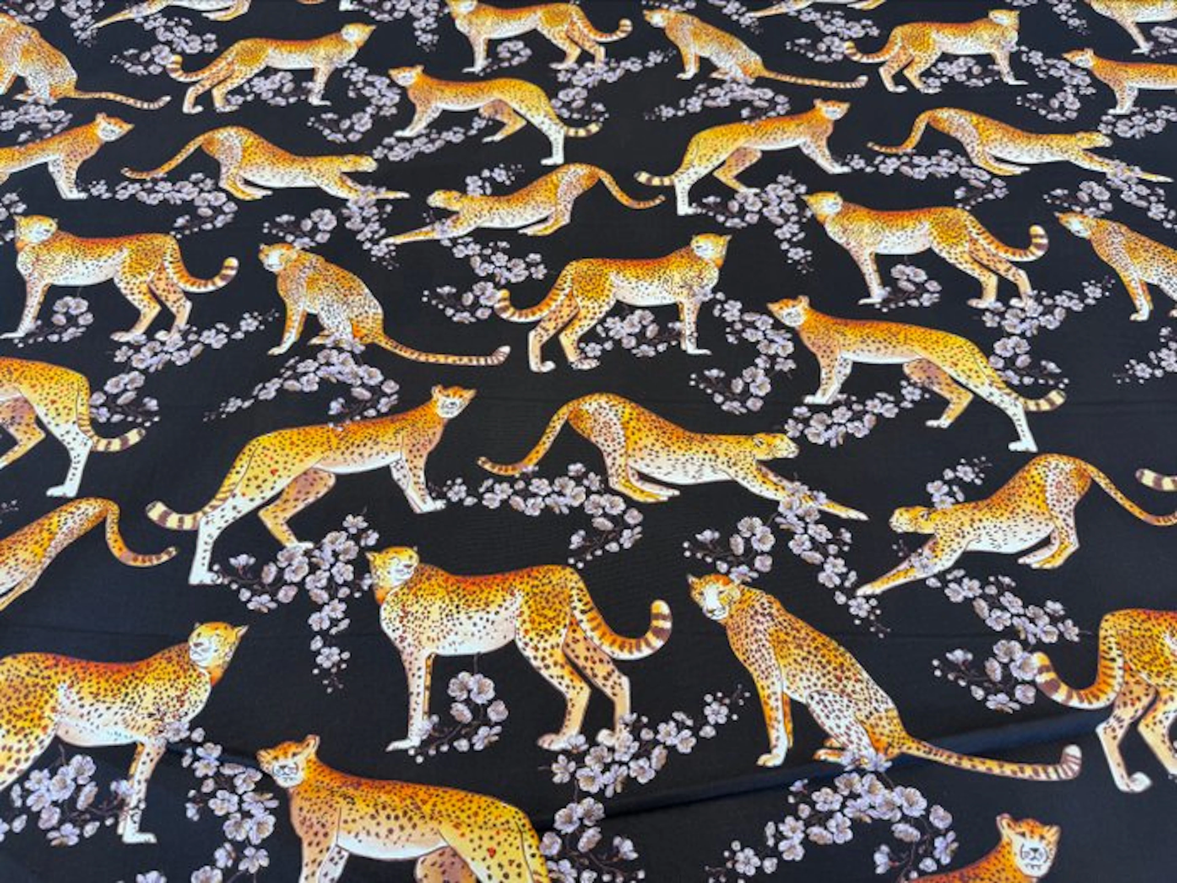 GCFabrics – Leopardi and Cherry Blossom – Exclusive Cotton Upholstery Fabric