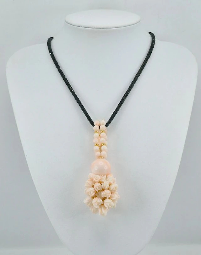 Coral - Silver, Gold-plated - Necklace with pendant - PINK CORAL