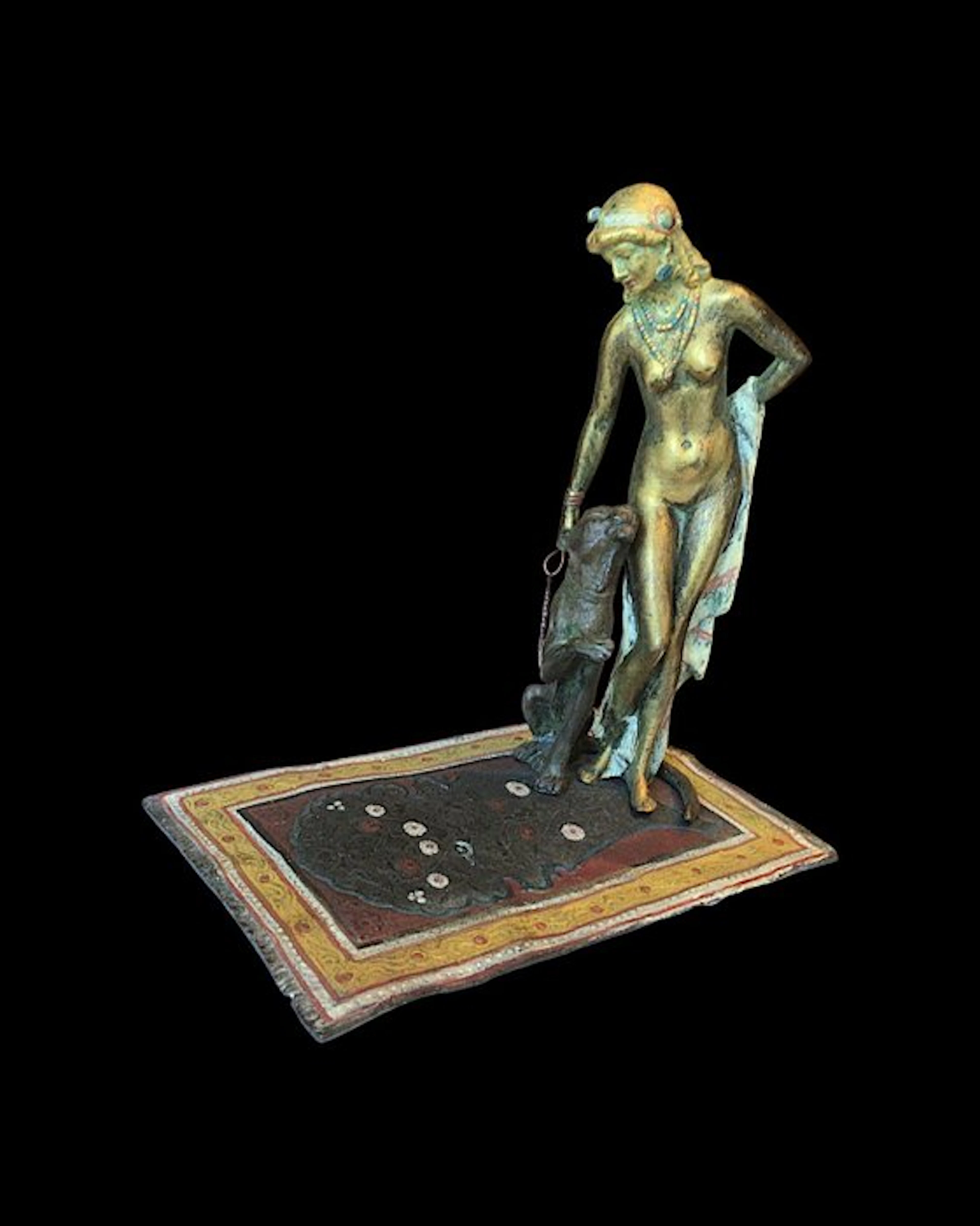 Sculpture, La femme nue - 18 cm - Cold painted bronze