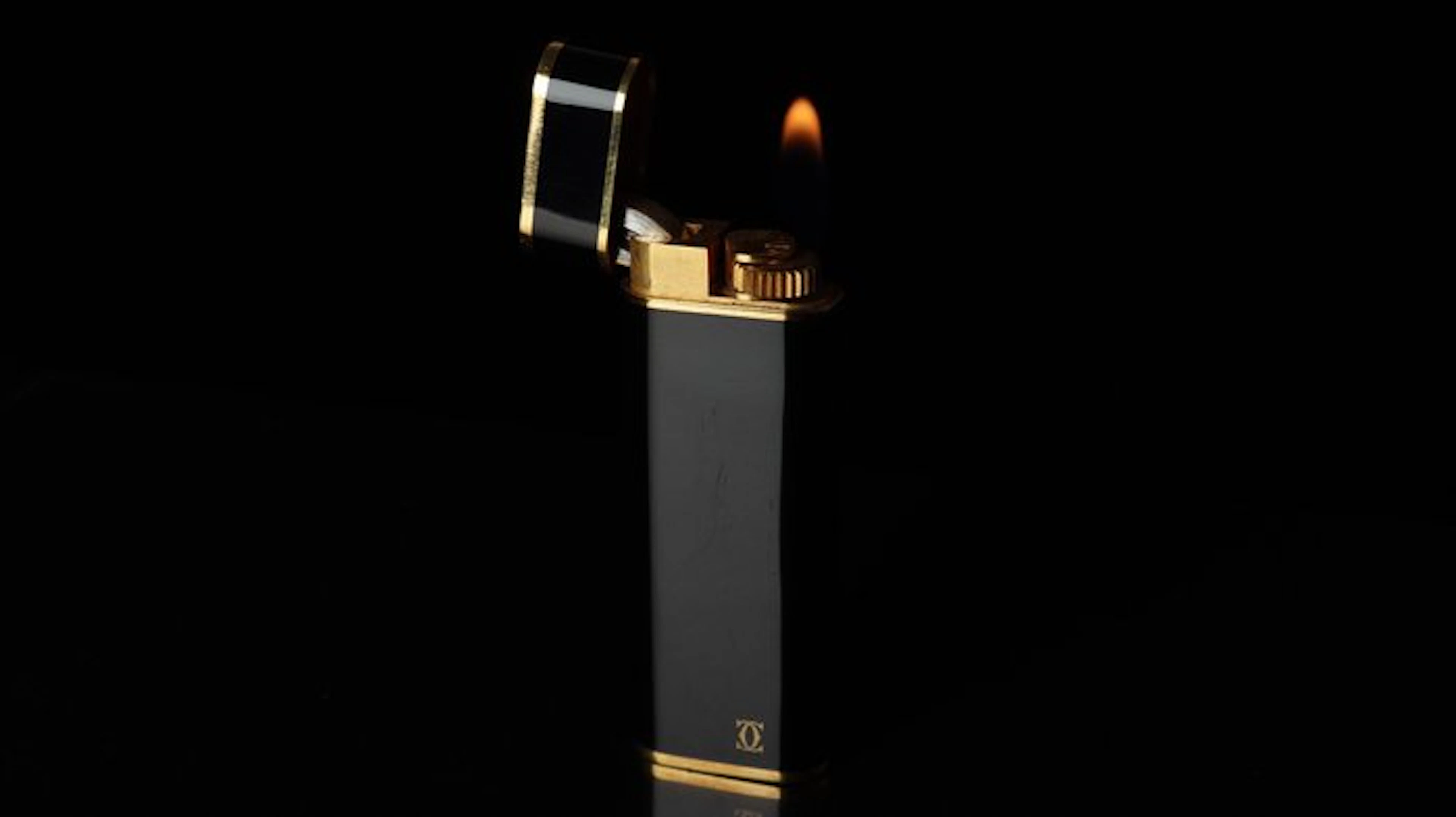 Cartier - Oval Lacquer Pattern Vintage gas Lighter - Lighter - Lacquer Black